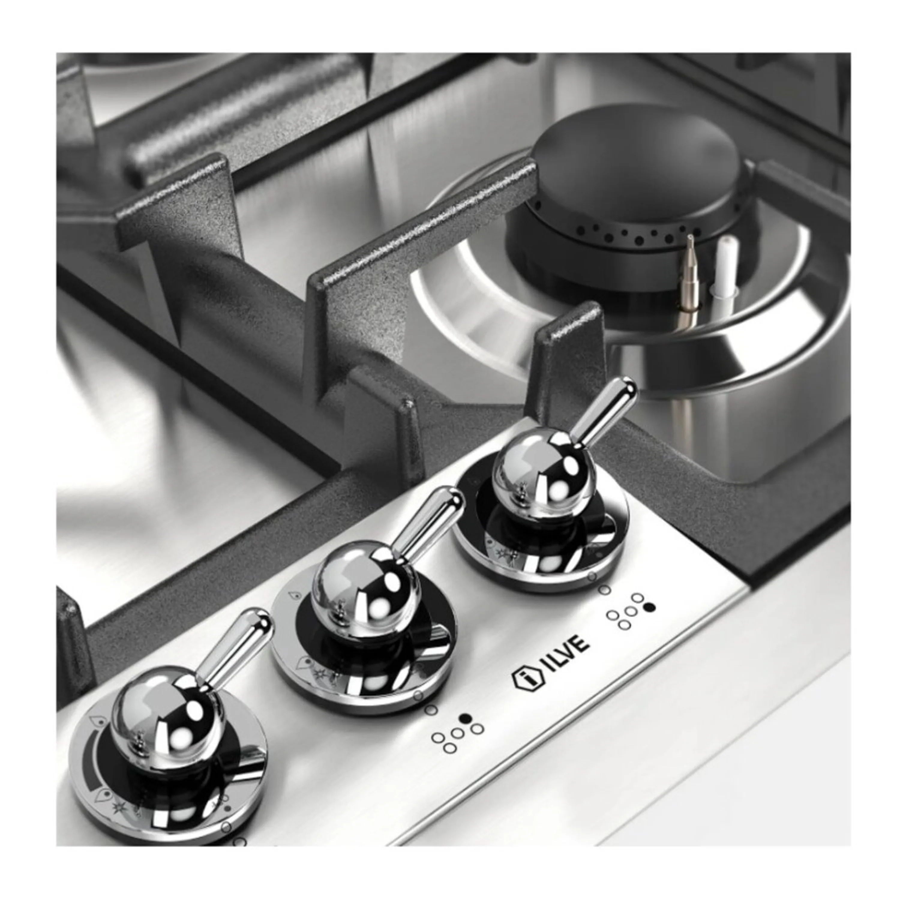 ILVE Nostalgie II 30 inch Built-In Propane Gas Cooktop with 5 Burners, in Stainless Steel (UHCPT75NSSCLP) - Image 5