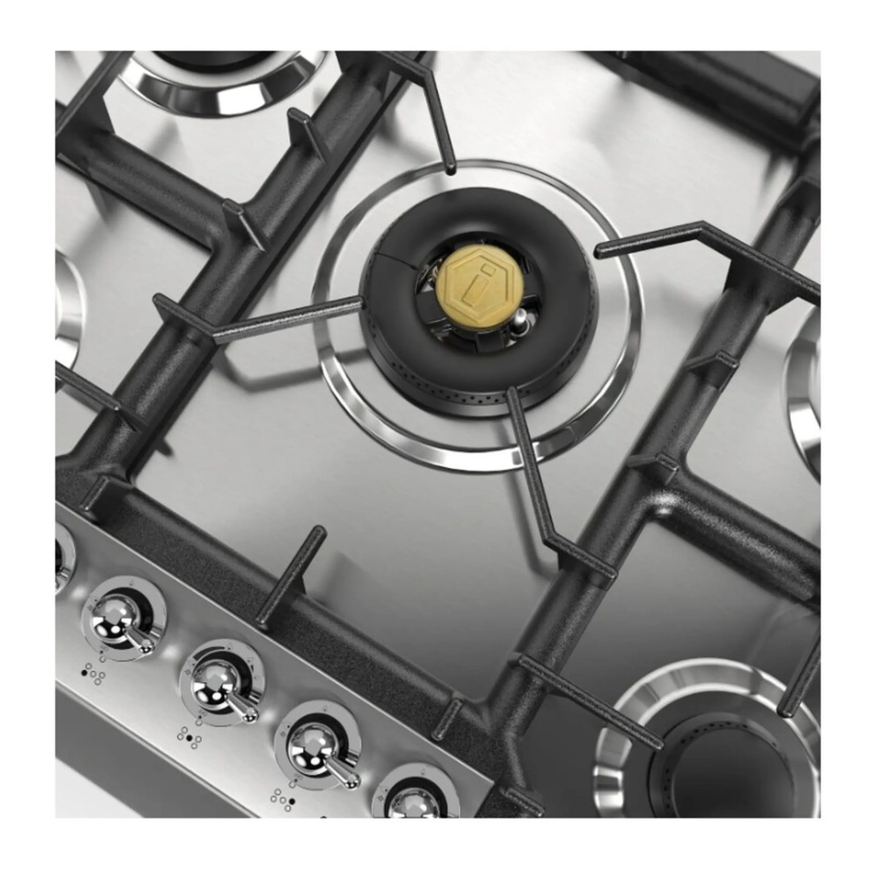 ILVE Nostalgie II 30 inch Built-In Propane Gas Cooktop with 5 Burners, in Stainless Steel (UHCPT75NSSCLP) - Image 6