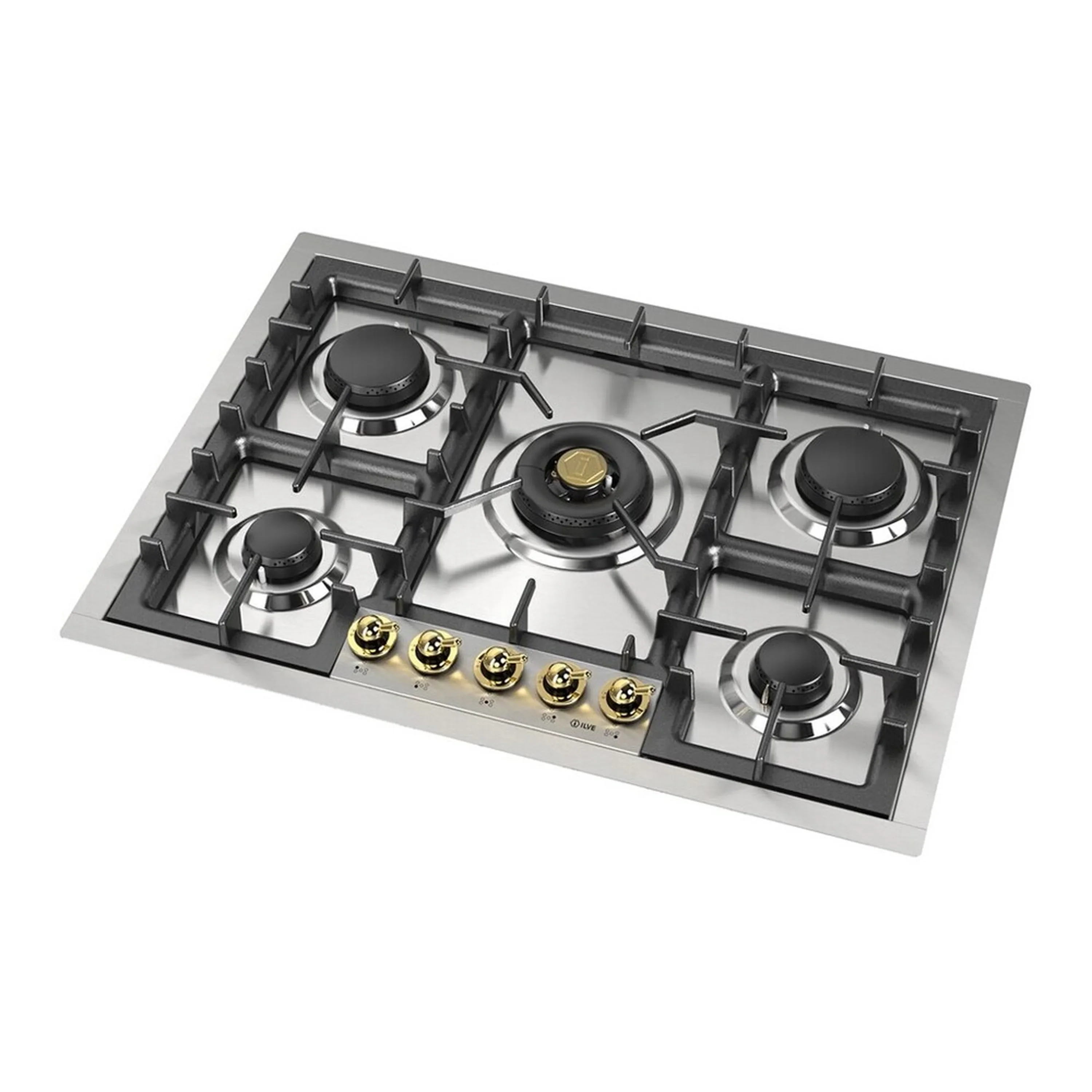 ILVE Nostalgie II 30-Inch Built-In Natural Gas Cooktop with 5 Burners in Stainless Steel (UHCPT75NSSG) - Image 3