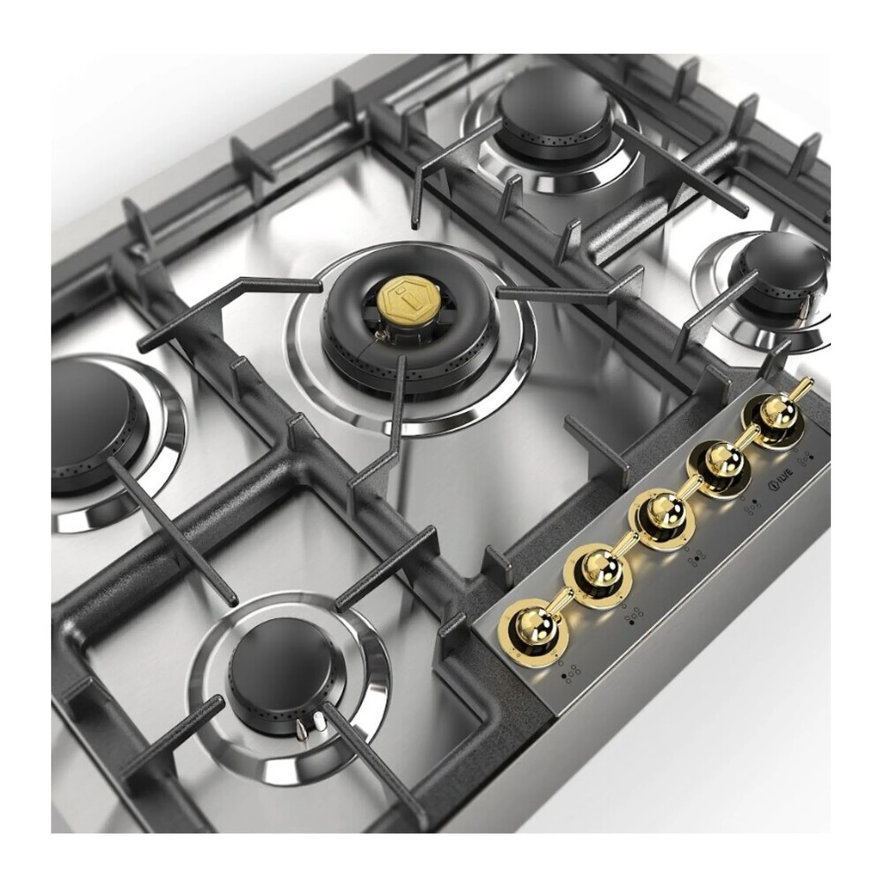 ILVE Nostalgie II 30-Inch Built-In Natural Gas Cooktop with 5 Burners in Stainless Steel (UHCPT75NSSG) - Image 6