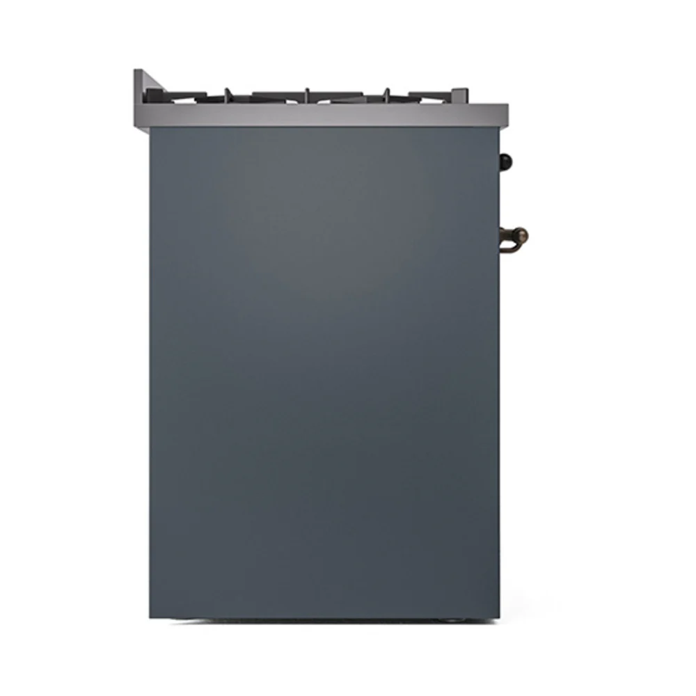 ILVE Nostalgie II 30-Inch Dual Fuel Freestanding Range in Blue Grey with Bronze Trim (UP30NMPBGBLP) - Image 7
