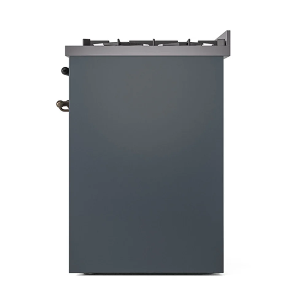 ILVE Nostalgie II 30-Inch Dual Fuel Freestanding Range in Blue Grey with Bronze Trim (UP30NMPBGBLP) - Image 8