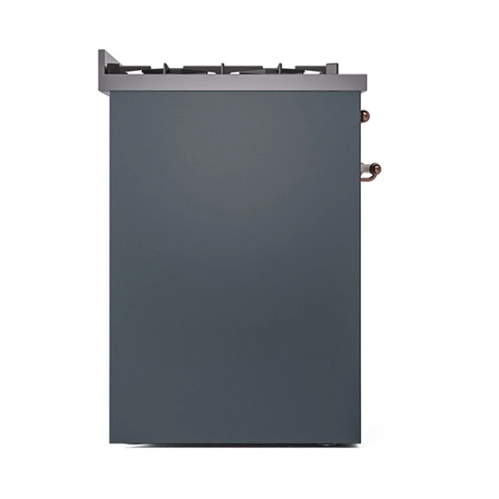 ILVE Nostalgie II 30-Inch Dual Fuel Freestanding Range in Blue Grey with Copper Trim (UP30NMPBGPLP) - Image 7