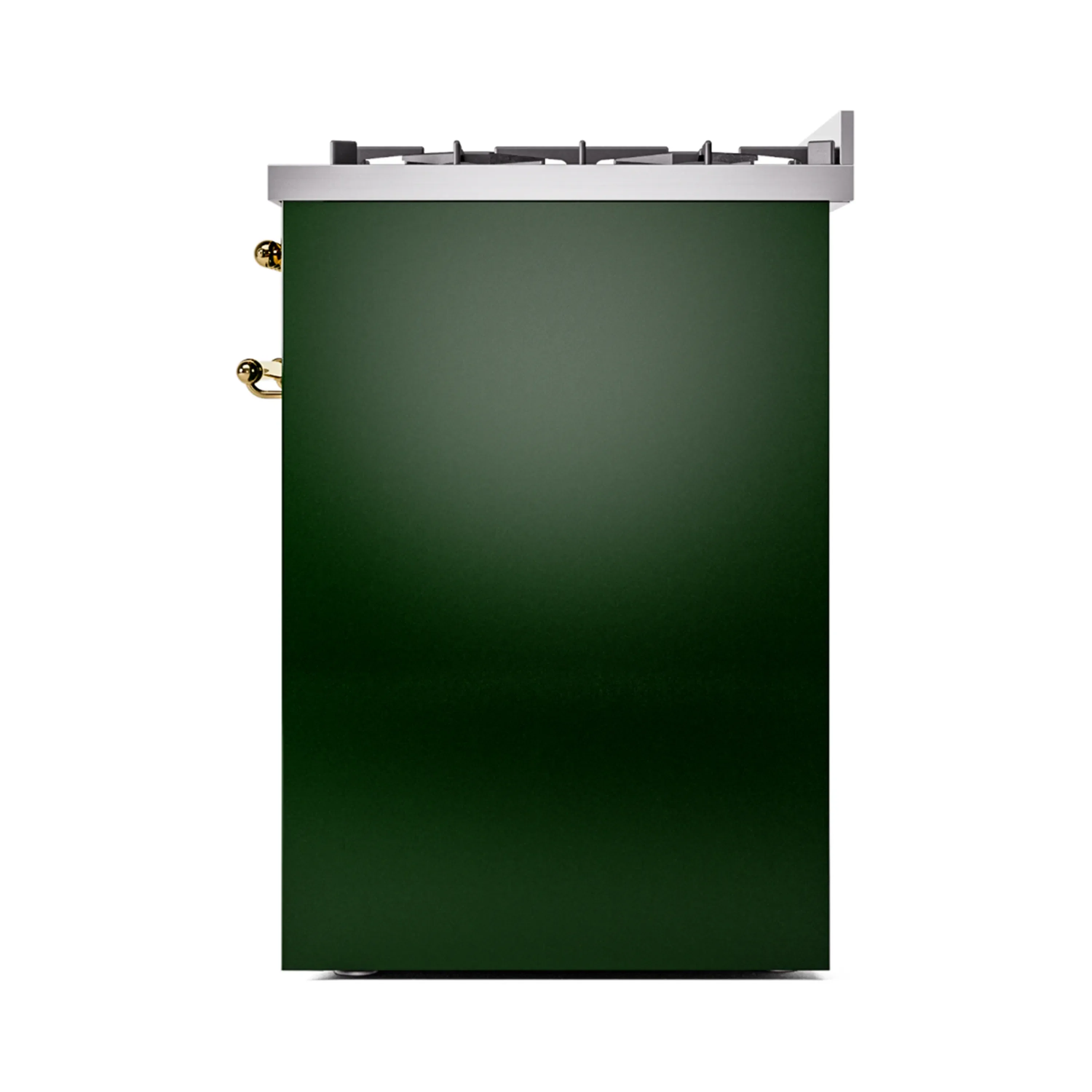 ILVE Nostalgie II 30-Inch Freestanding Natural Gas Dual Fuel Range in Emerald Green with Brass Trim (UP30NMPEGG) - Image 6