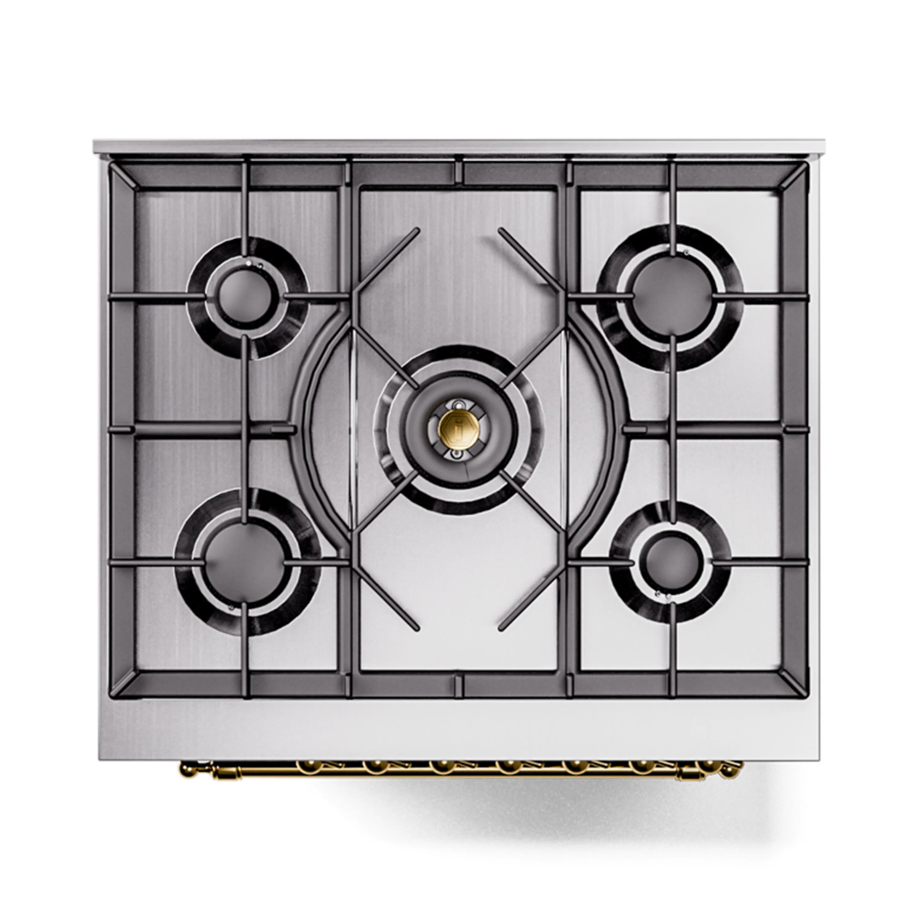 ILVE Nostalgie II 30-Inch Freestanding Natural Gas Dual Fuel Range in Emerald Green with Brass Trim (UP30NMPEGG) - Image 9