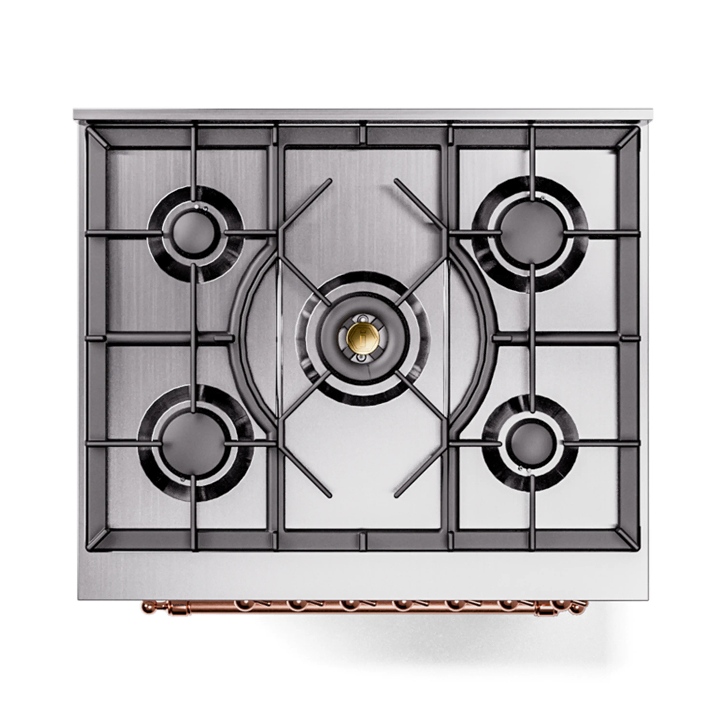 ILVE Nostalgie II 30-Inch Freestanding Natural Gas Dual Fuel Range in White with Copper Trim (UP30NMPWHP) - Image 9