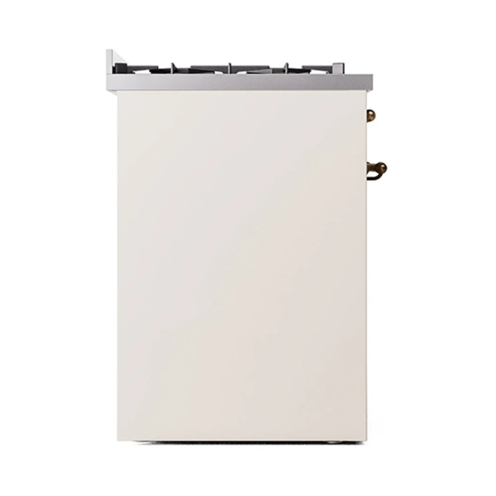 ILVE Nostalgie II 30-Inch Natural Gas Dual Fuel Range with Solid Door in Antique White and Bronze Trim (UP30QNMPAWB) - Image 3