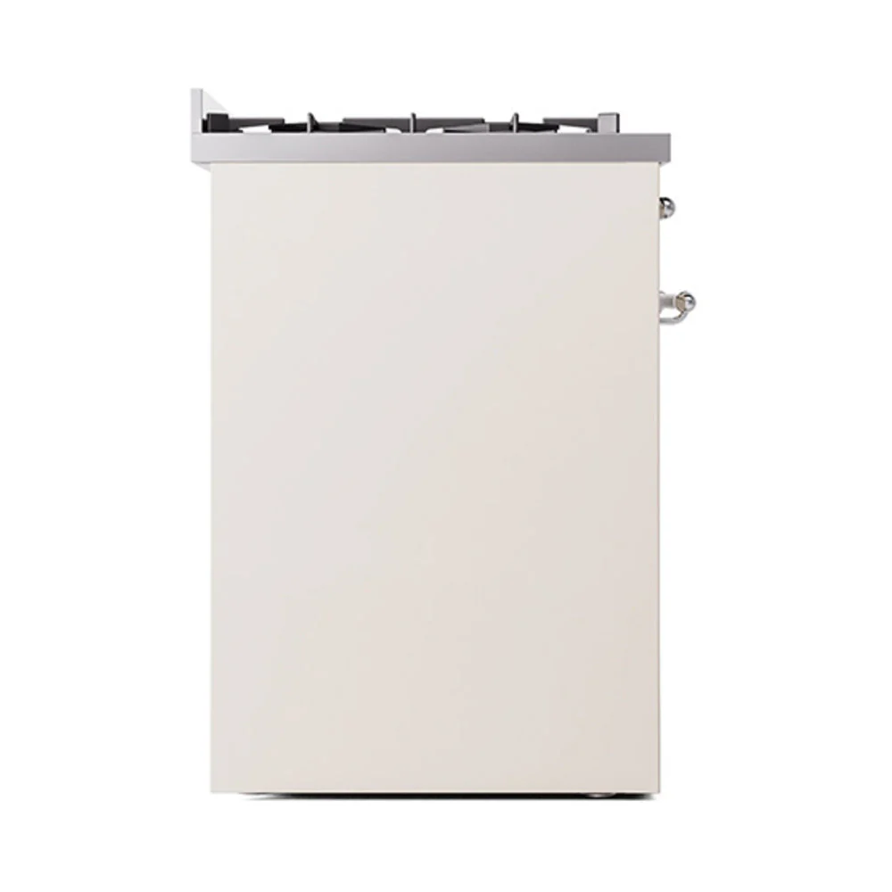 ILVE Nostalgie II 30-Inch Natural Gas Dual Fuel Range with Solid Door in Antique White with Chrome Trim (UP30QNMPAWC) - Image 3