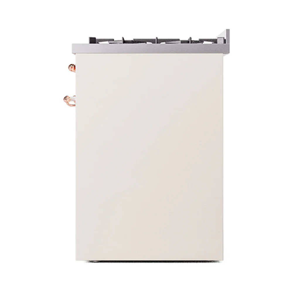 ILVE Nostalgie II 30-Inch Natural Gas Dual Fuel Range with Solid Door in Antique White with Copper Trim (UP30QNMPAWP) - Image 3