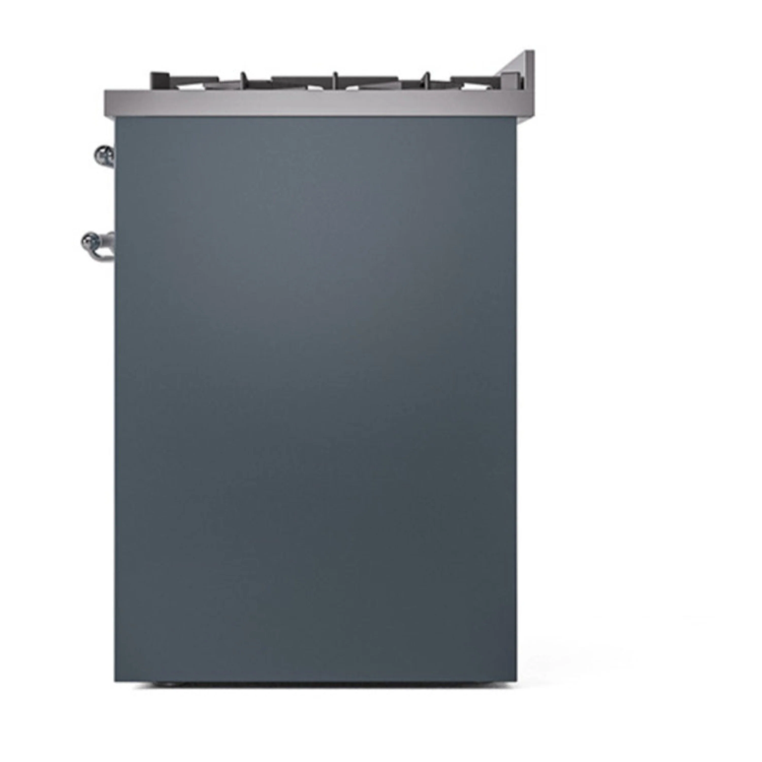 ILVE Nostalgie II 30-Inch Natural Gas Dual Fuel Range with Solid Door in Blue Grey with Bronze Trim (UP30QNMPBGB) - Image 4