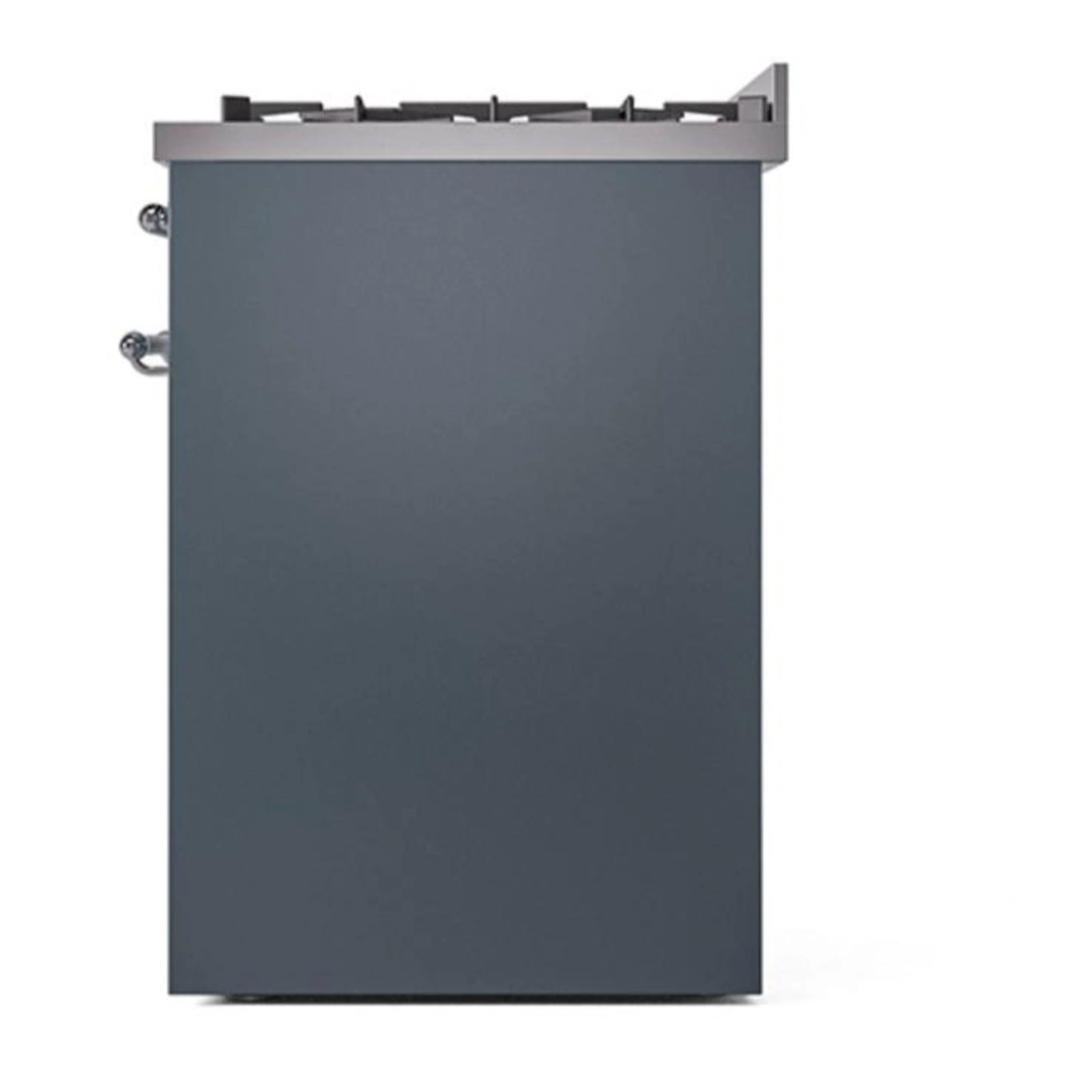 ILVE Nostalgie II 30-Inch Natural Gas Dual Fuel Range with Solid Door in Blue Grey with Chrome Trim (UP30QNMPBGC) - Image 4