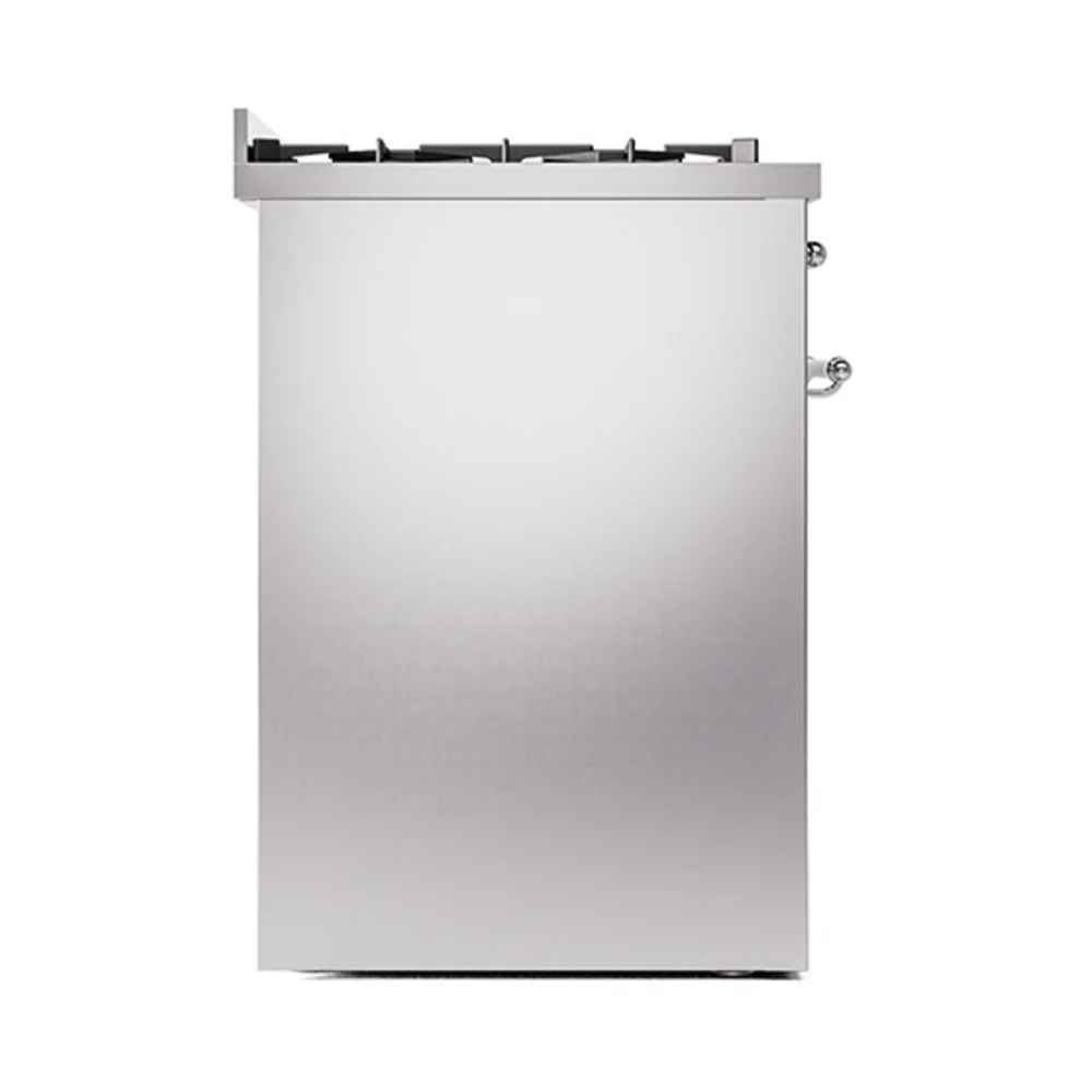 ILVE Nostalgie II 30-Inch Natural Gas Dual Fuel Range with Solid Door in Stainless Steel with Chrome Trim (UP30QNMPSSC) - Image 4
