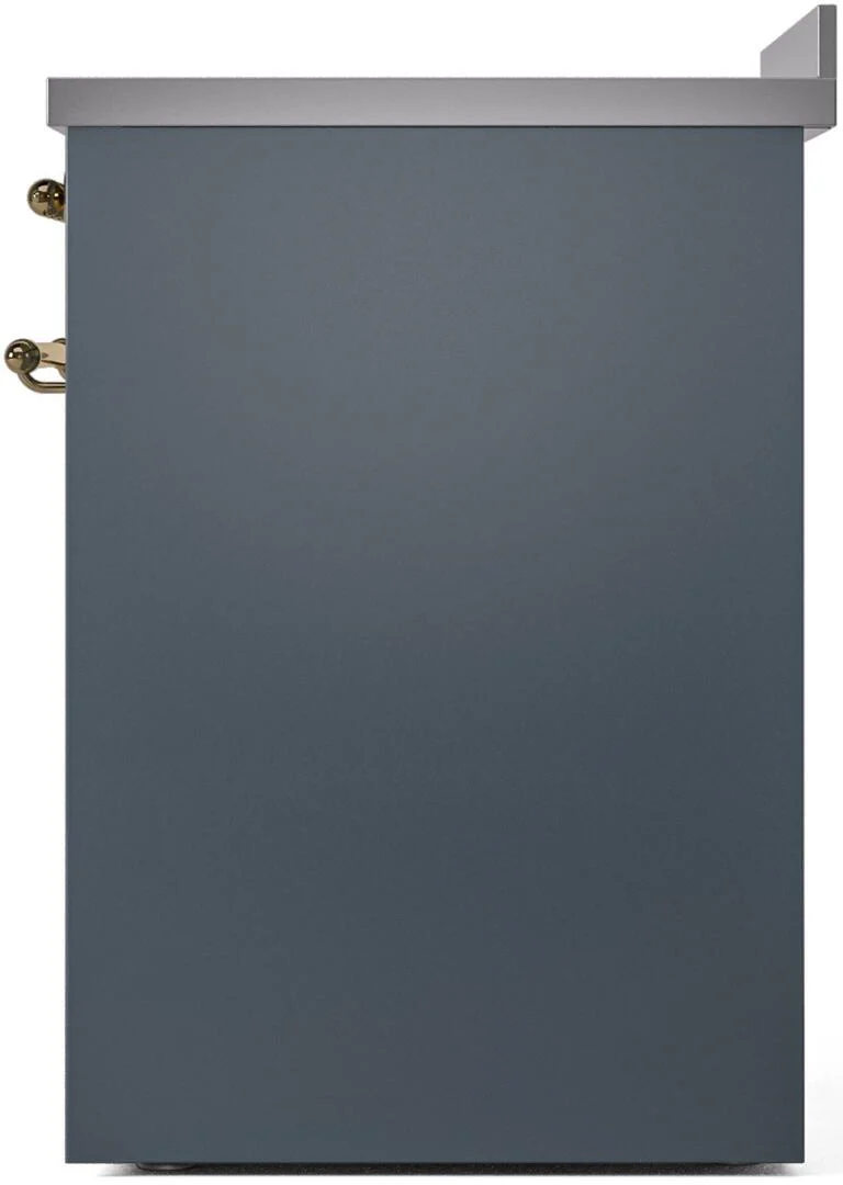 ILVE Nostalgie II 30-Inch Freestanding Electric Induction Range in Blue Grey with Brass Trim (UPI304NMPBGG) - Image 6