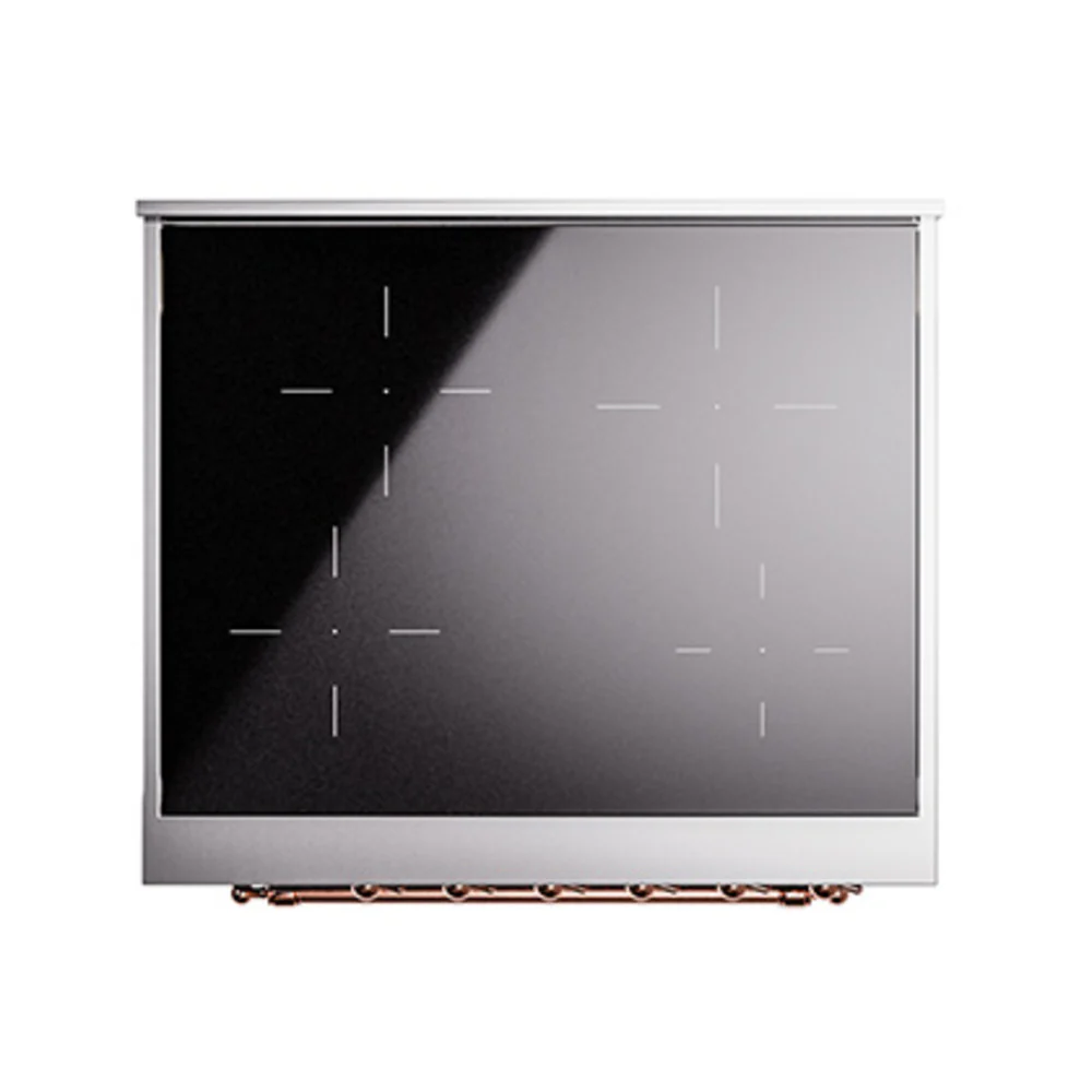ILVE Nostalgie II 30-Inch Freestanding Electric Induction Range in Blue Grey with Copper Trim (UPI304NMPBGP) - Image 6