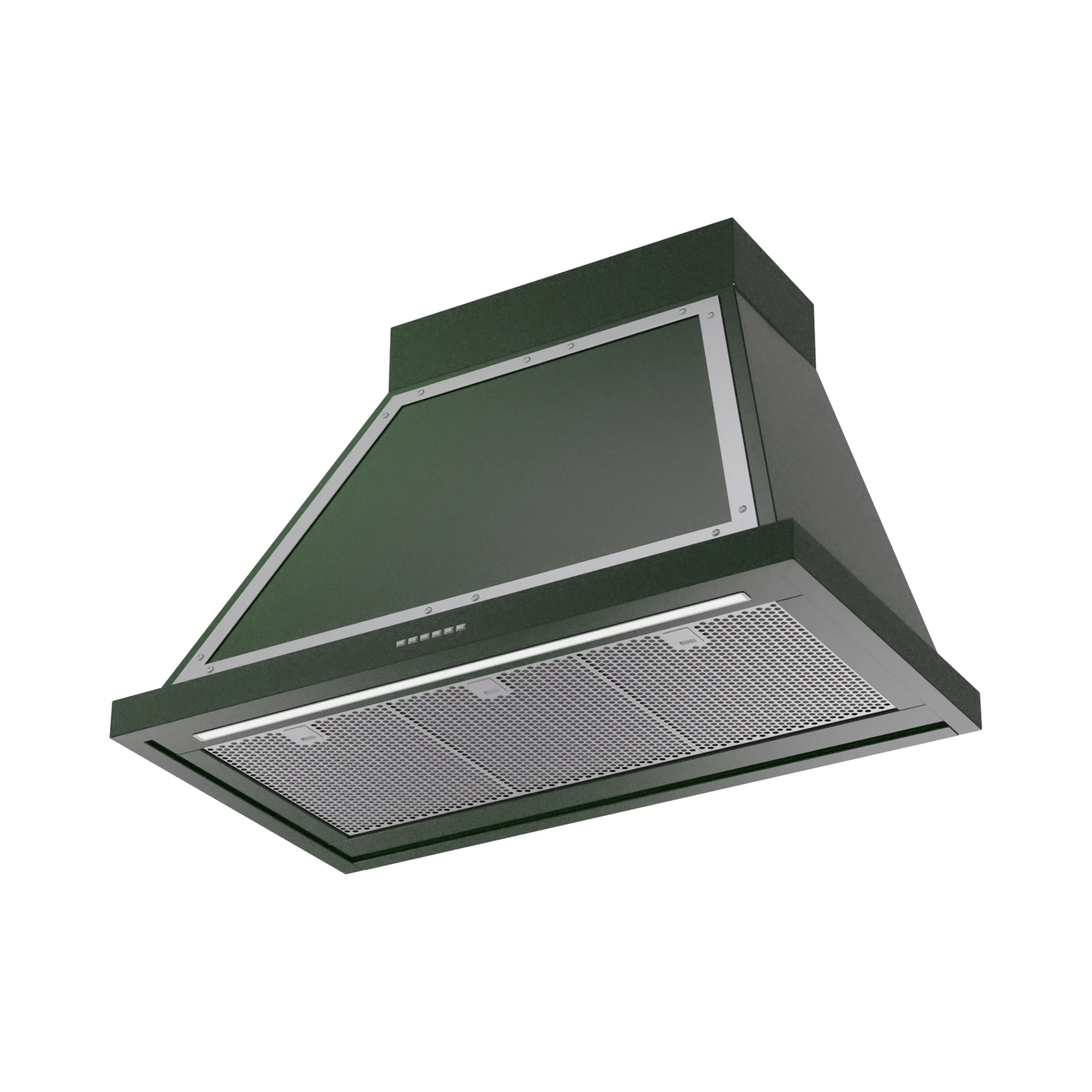 ILVE Nostalgie II 36-Inch 600 CFM Wall Mounted Range Hood in Emerald Green with Chrome Trim (UANB36EGC) - Image 2