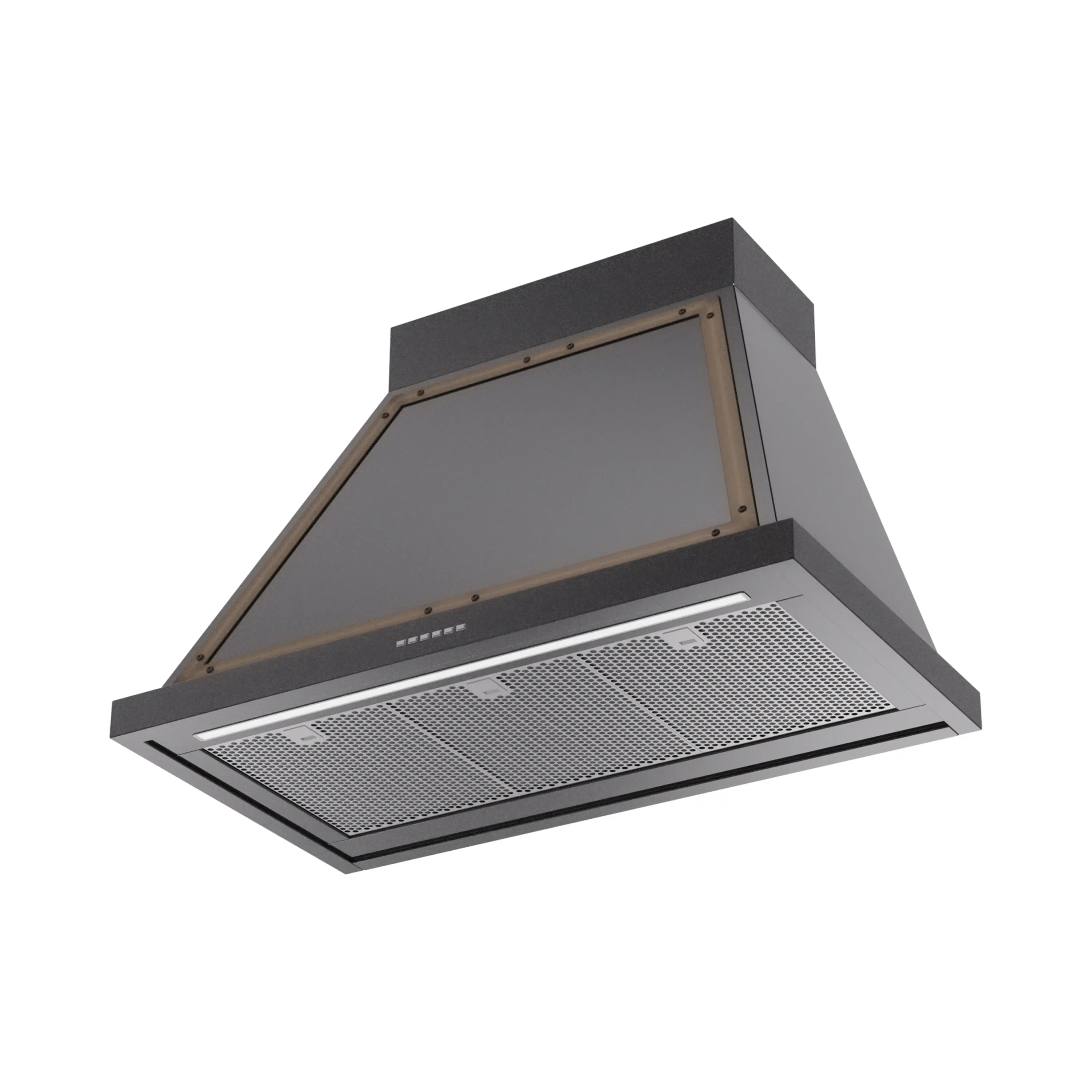 ILVE Nostalgie II 36-Inch 600 CFM Wall Mounted Range Hood in Glossy Black with Bronze Trim (UANB36BKB) - Image 2