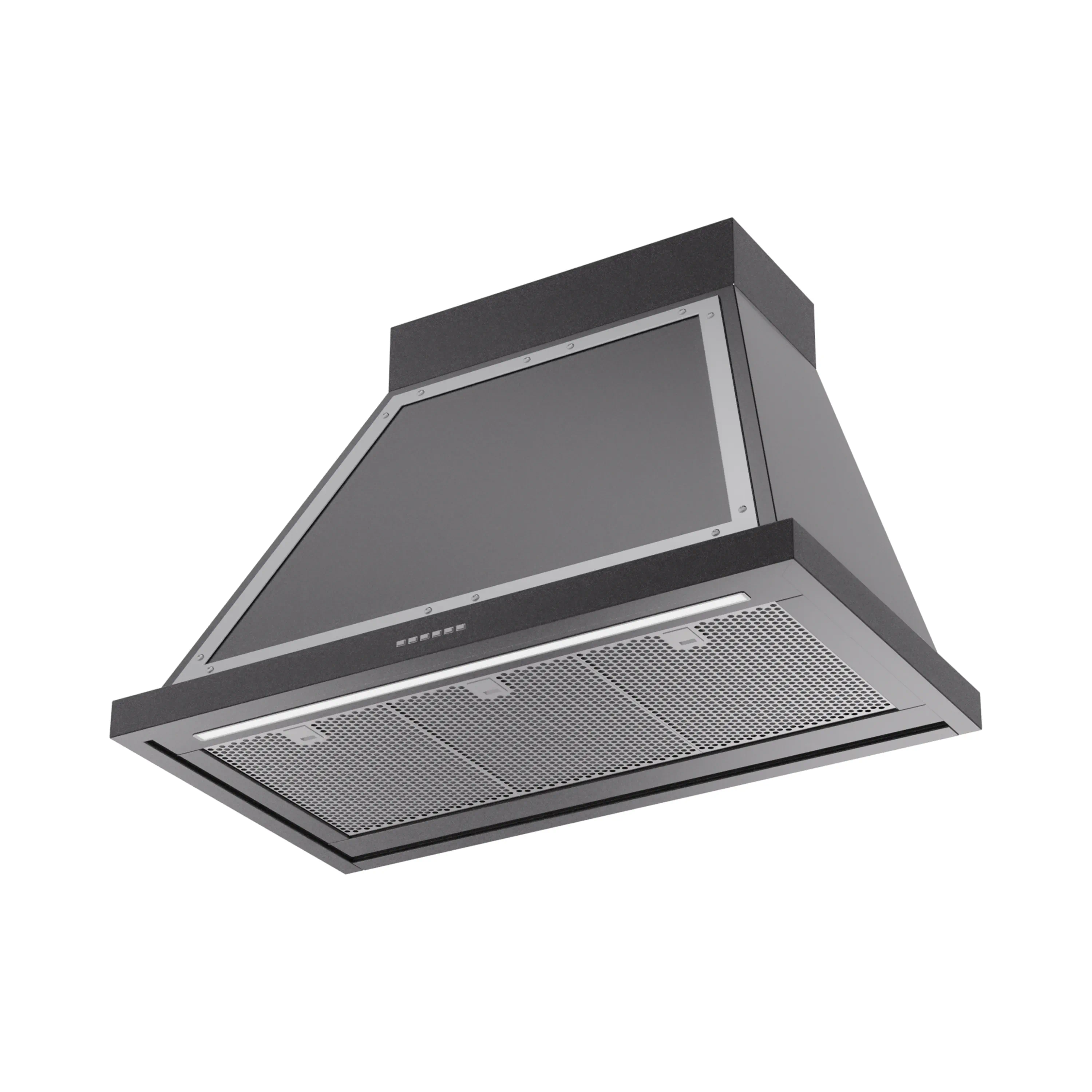 ILVE Nostalgie II 36-Inch 600 CFM Wall Mounted Range Hood in Glossy Black with Chrome Trim (UANB36BKC) - Image 2