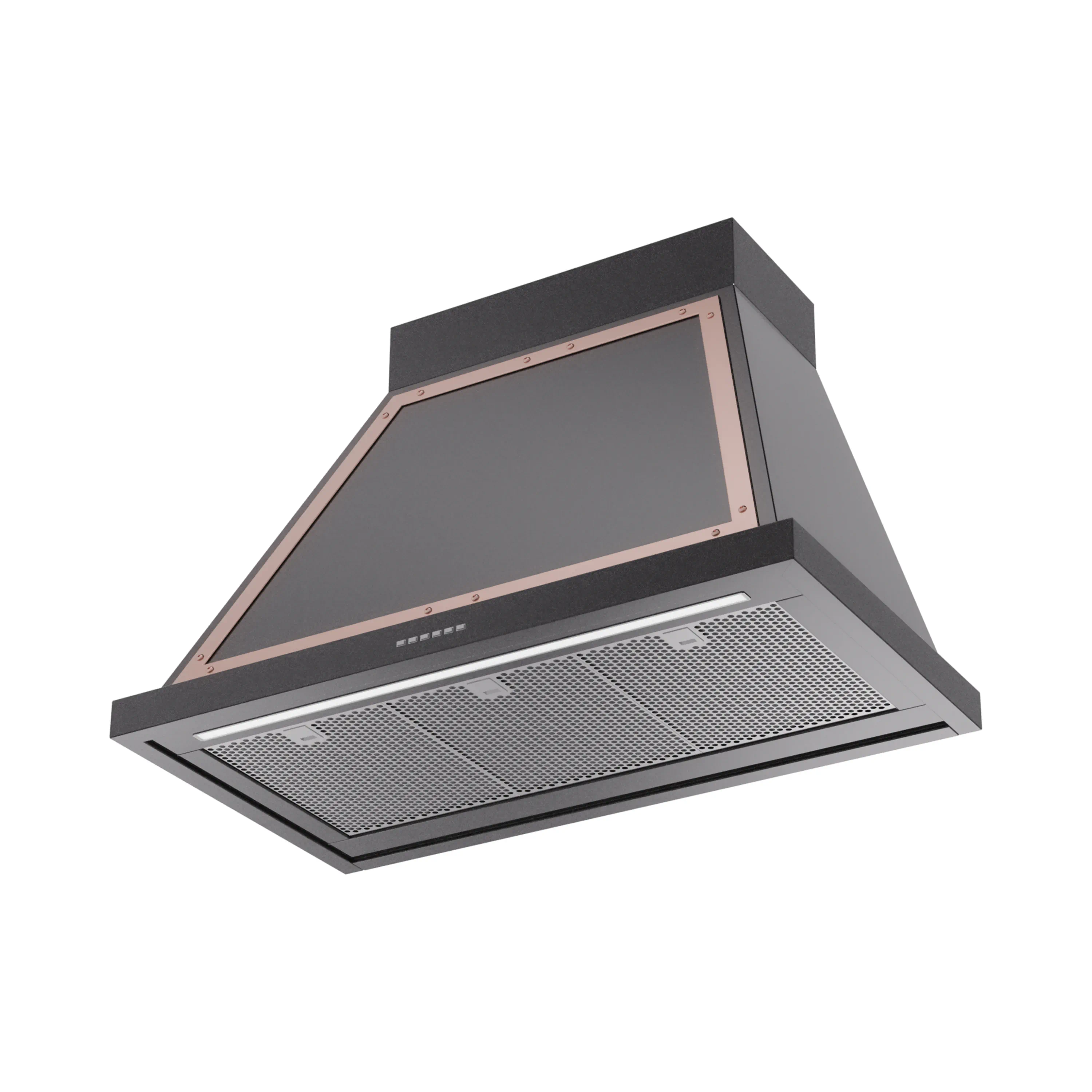 ILVE Nostalgie II 36-Inch 600 CFM Wall Mounted Range Hood in Glossy Black with Copper Trim (UANB36BKP) - Image 2