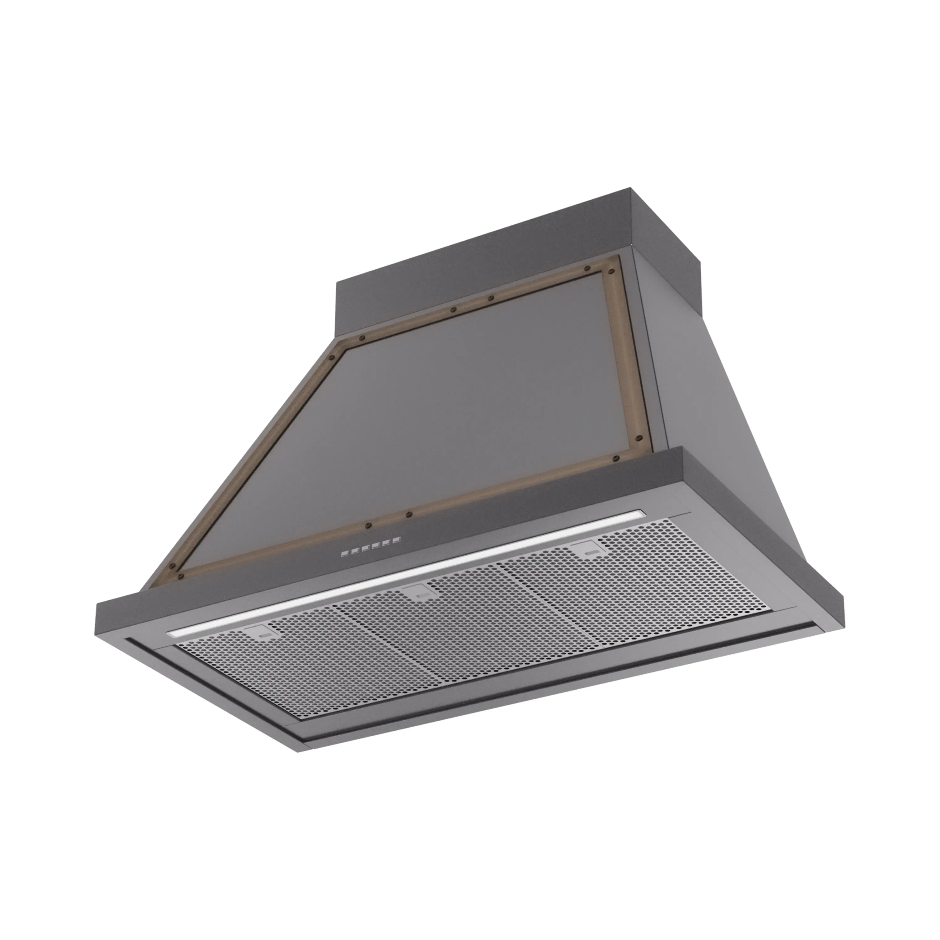 ILVE Nostalgie II 36-Inch 600 CFM Wall Mounted Range Hood in Graphite Matte with Bronze Trim (UANB36MGB) - Image 2