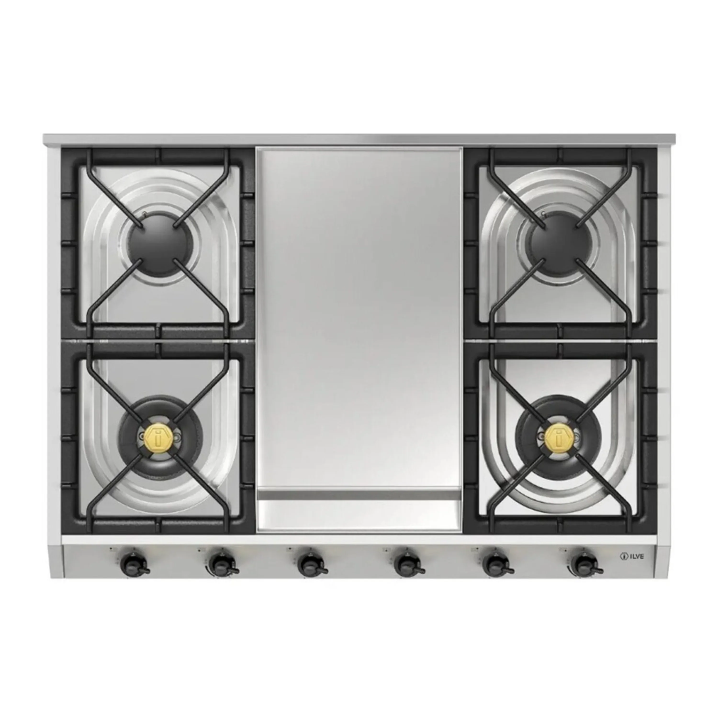 ILVE Nostalgie II 36 inch Built-In Propane Gas Cooktop with Griddle, in Stainless Steel (UHCP965FNSSBLP) - Image 2
