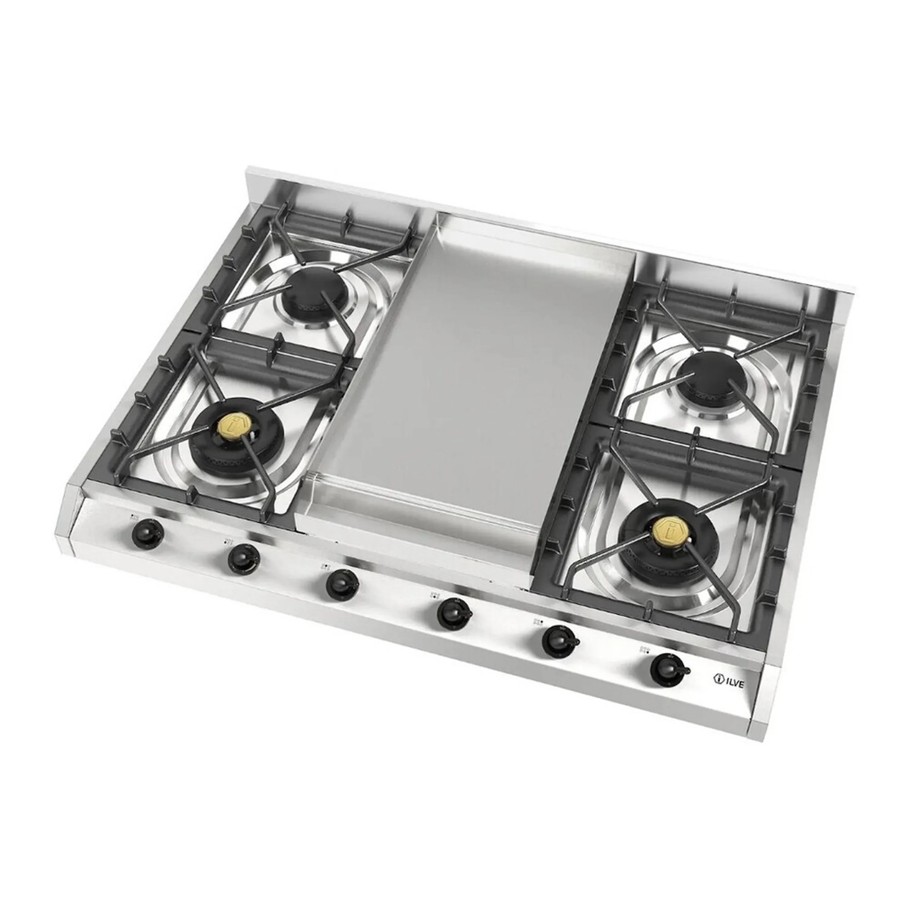 ILVE Nostalgie II 36 inch Built-In Propane Gas Cooktop with Griddle, in Stainless Steel (UHCP965FNSSBLP) - Image 4