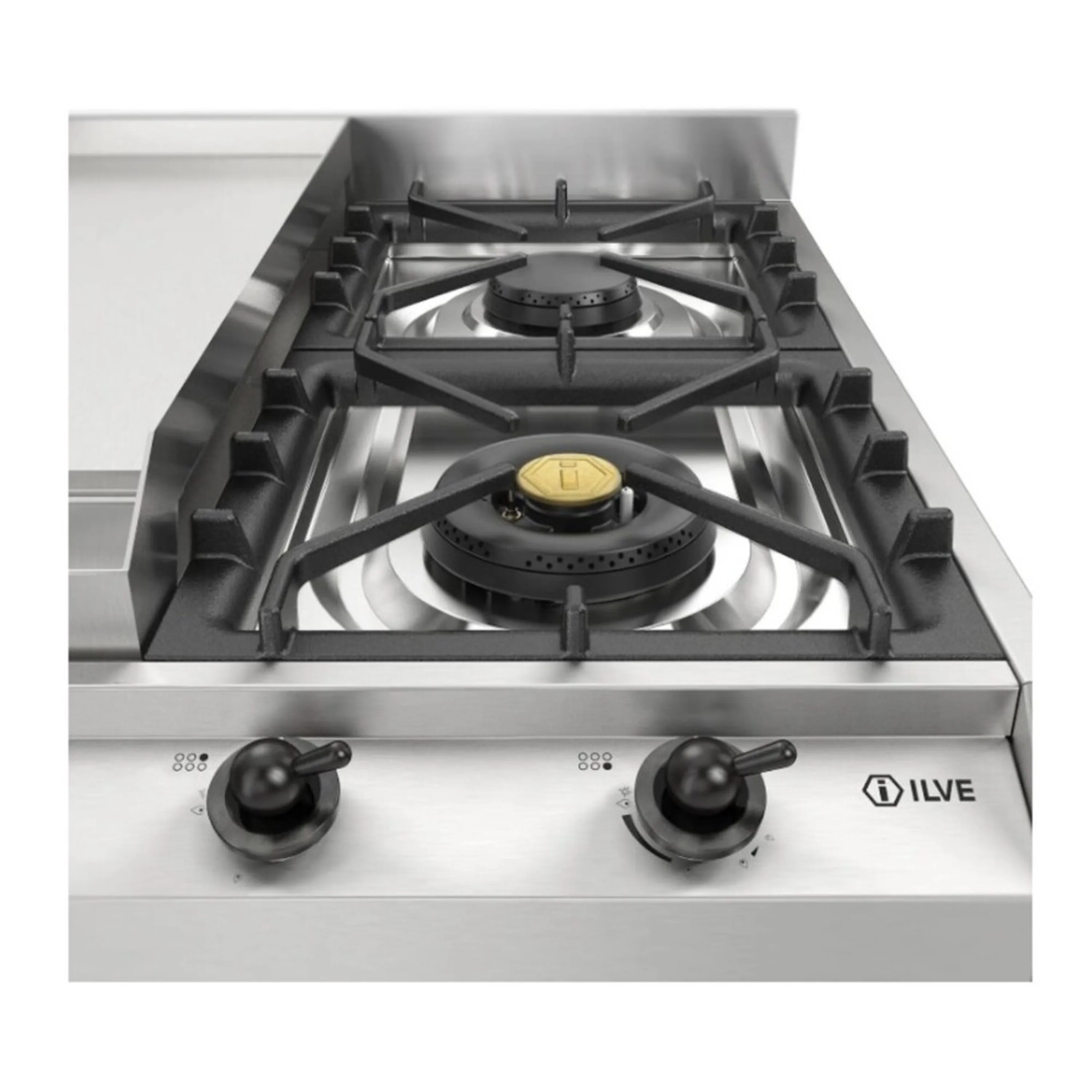 ILVE Nostalgie II 36 inch Built-In Propane Gas Cooktop with Griddle, in Stainless Steel (UHCP965FNSSBLP) - Image 8