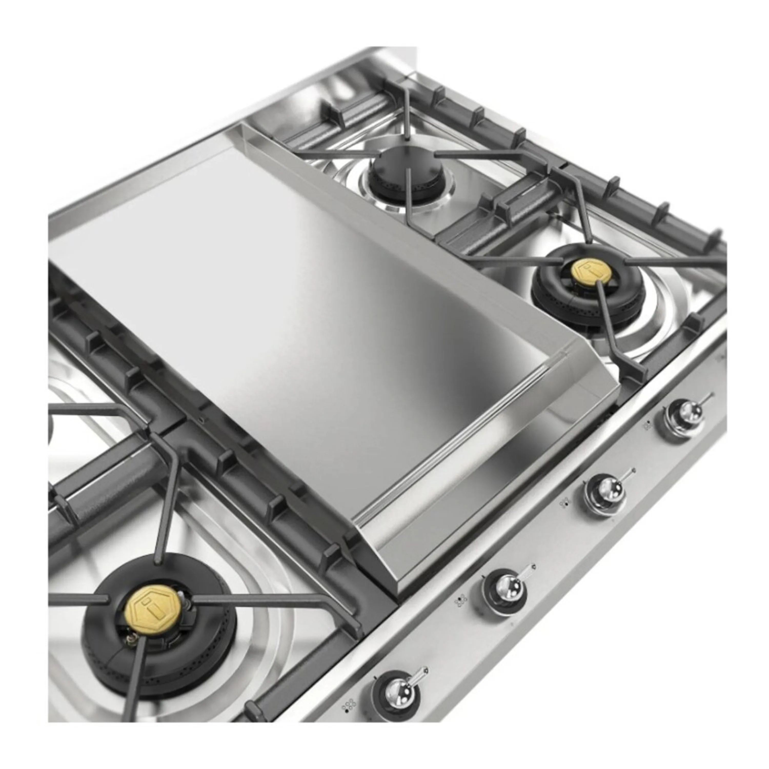 ILVE Nostalgie II 36-Inch Built-In Natural Gas Cooktop with Griddle in Stainless Steel (UHCP965FNSSC) - Image 5