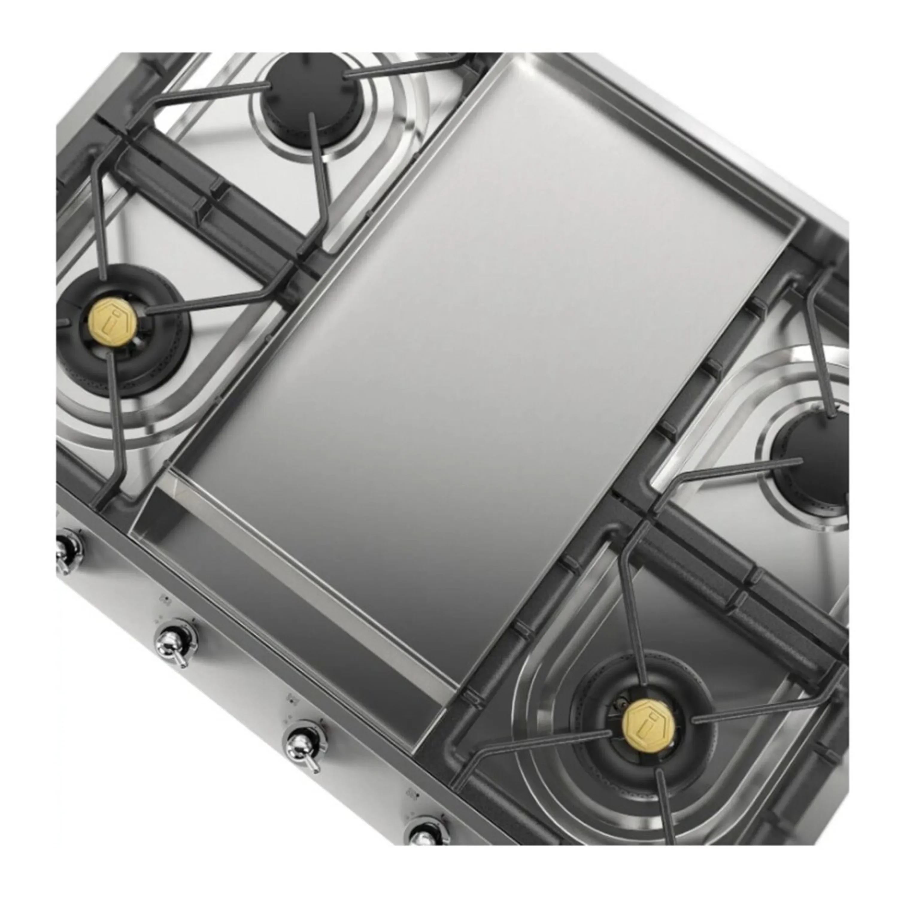 ILVE Nostalgie II 36-Inch Built-In Natural Gas Cooktop with Griddle in Stainless Steel (UHCP965FNSSC) - Image 7