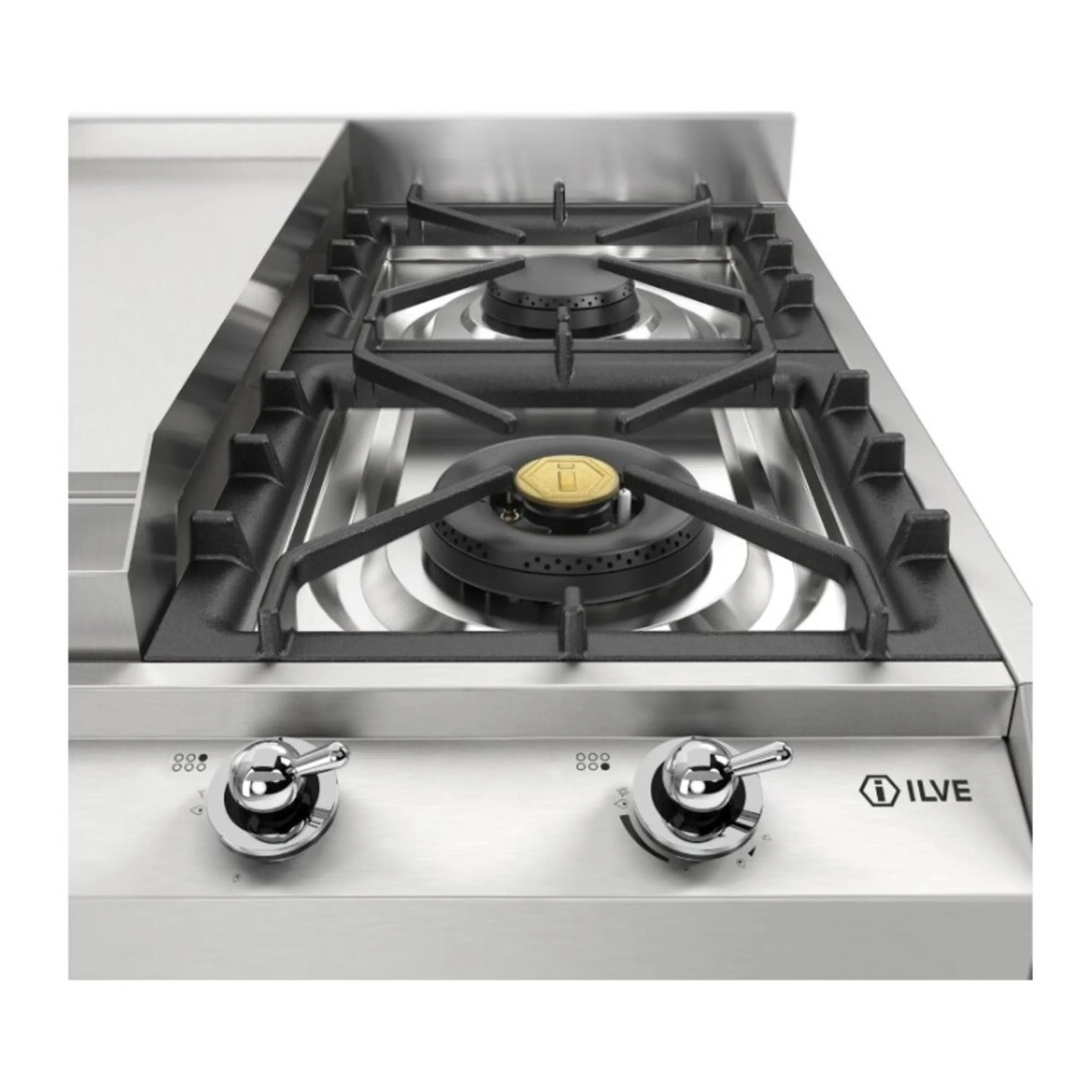 ILVE Nostalgie II 36-Inch Built-In Natural Gas Cooktop with Griddle in Stainless Steel (UHCP965FNSSC) - Image 8
