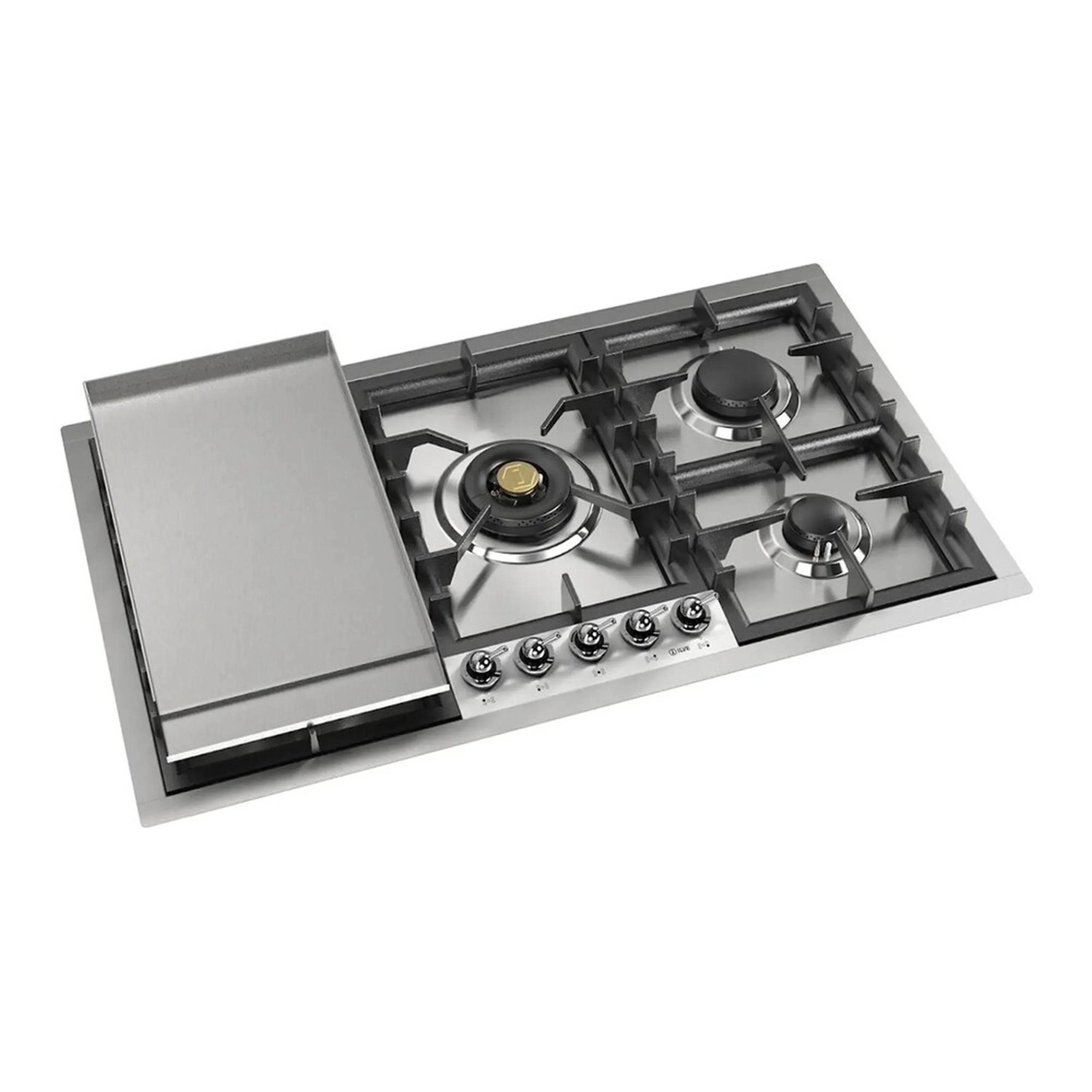 ILVE Nostalgie II 36 inch Built-In Propane Gas Cooktop with Total Black Brass Burners, in Stainless Steel (UHCPT95FNSSCLP) - Image 2