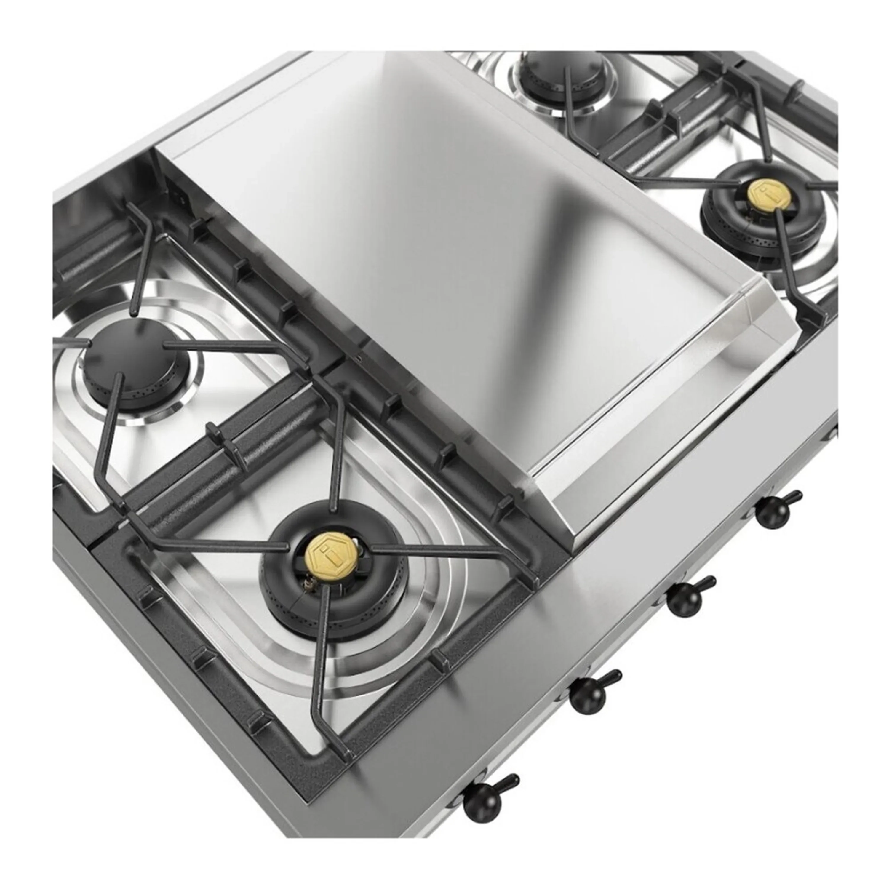 ILVE Nostalgie II 36 inch Built-In Propane Gas Rangetop with 6 Burners and Griddle, in Stainless Steel (UHCP36FNSSBLP) - Image 5