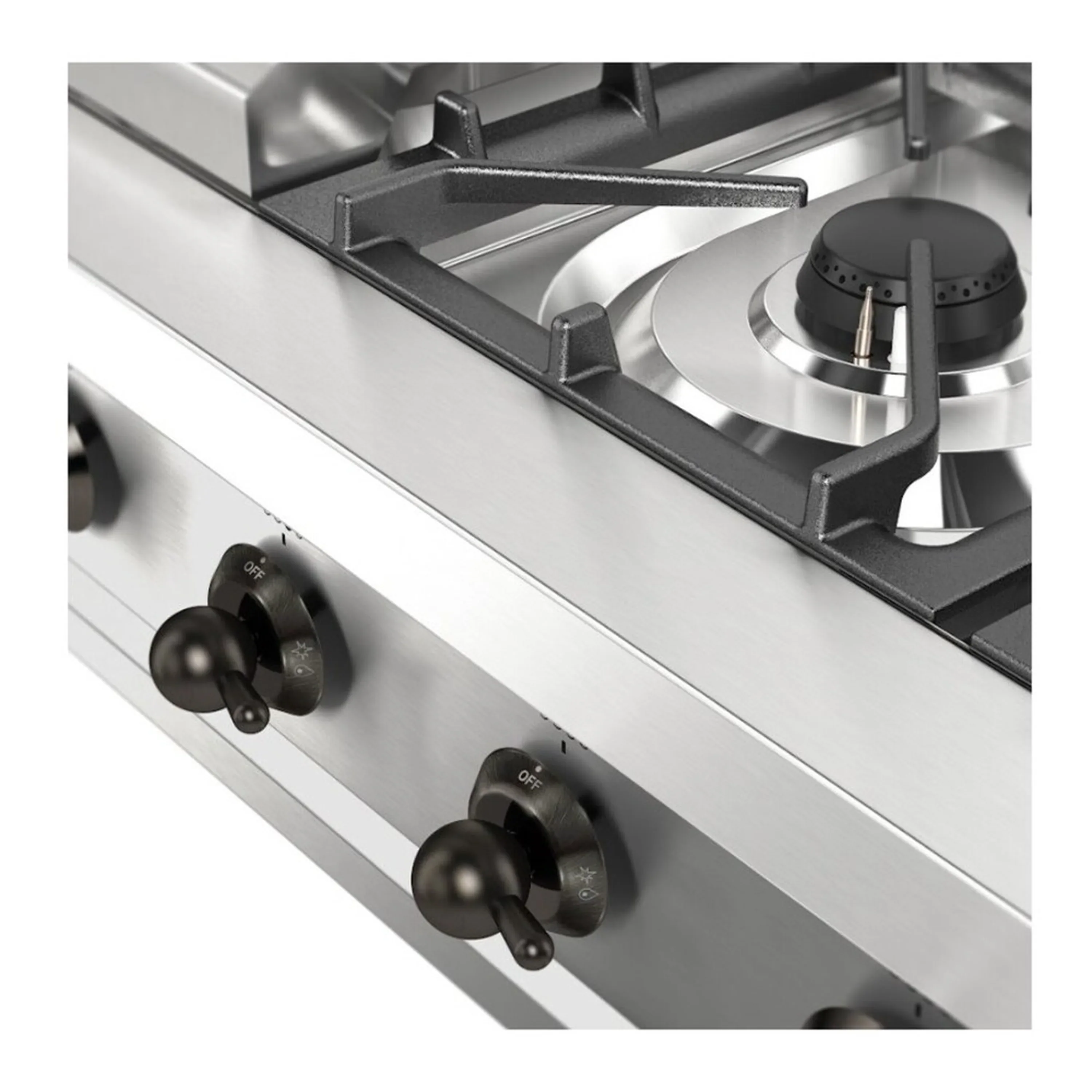 ILVE Nostalgie II 36 inch Built-In Propane Gas Rangetop with 6 Burners and Griddle, in Stainless Steel (UHCP36FNSSBLP) - Image 6