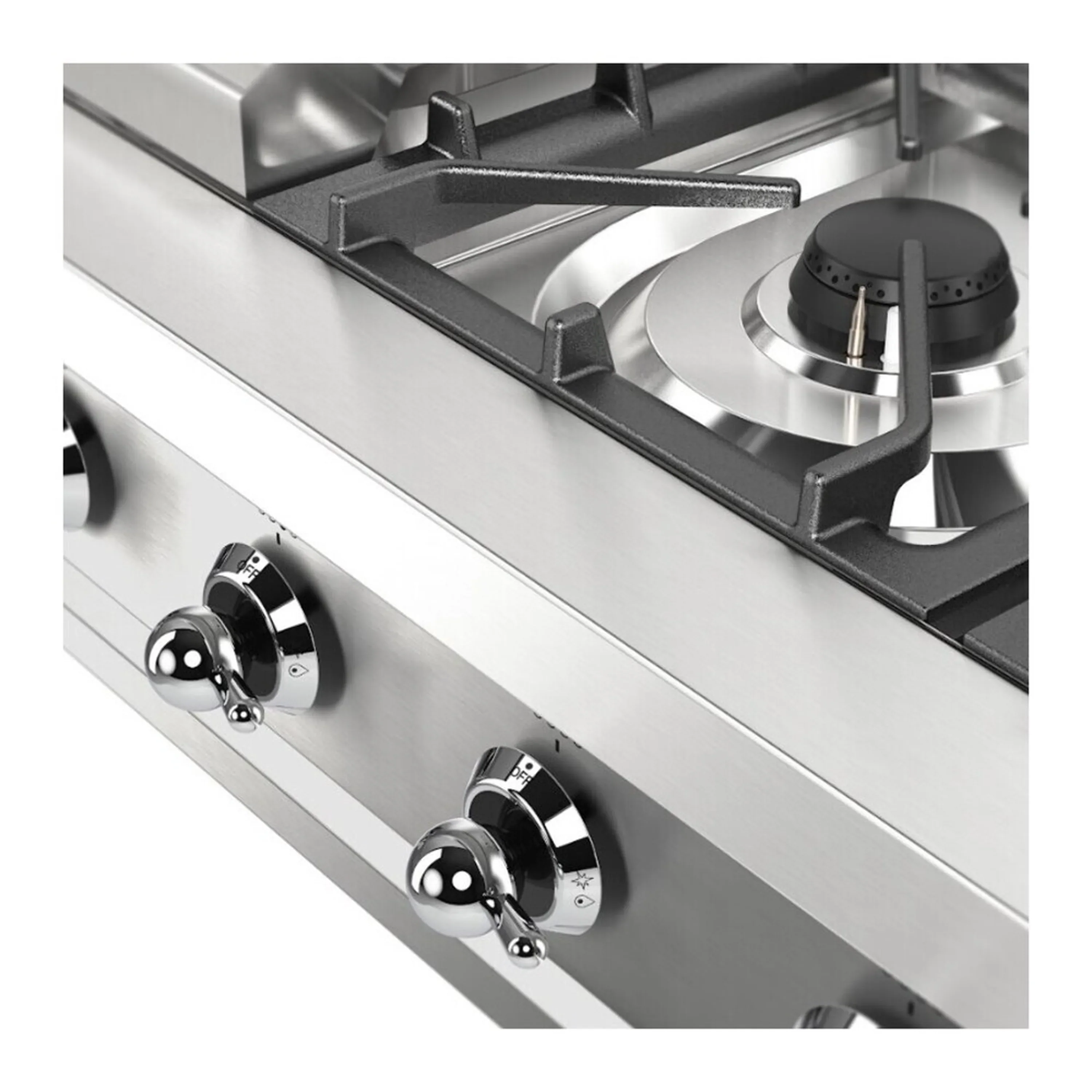 ILVE Nostalgie II 36 inch Built-In Natural Gas Rangetop with 6 Burners and Griddle in Stainless Steel (UHCP36FNSSC) - Image 6