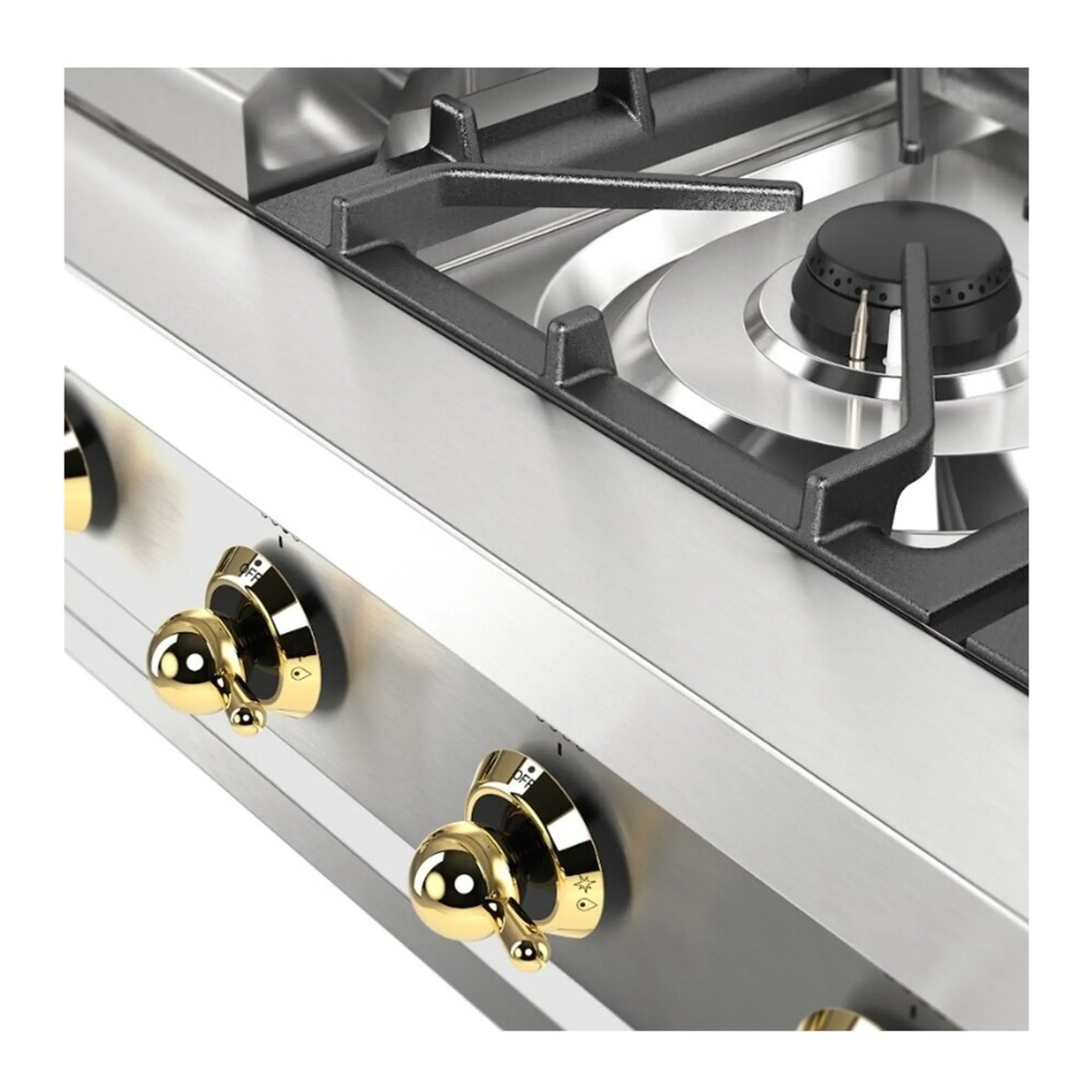 ILVE Nostalgie II 36 inch Built-In Natural Gas Rangetop with 6 Burners and Griddle, in Stainless Steel (UHCP36FNSSG) - Image 6