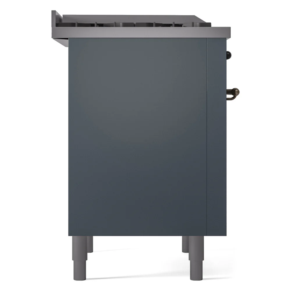 ILVE Nostalgie II 36-Inch Dual Fuel Freestanding Range in Blue Grey with Bronze Trim (UP36FNMPBGBLP) - Image 7