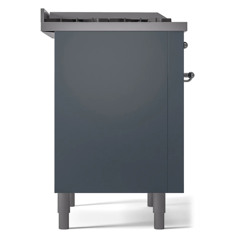 ILVE Nostalgie II 36-Inch Dual Fuel Freestanding Range in Blue Grey with Chrome Trim (UP36FNMPBGCLP) - Image 7