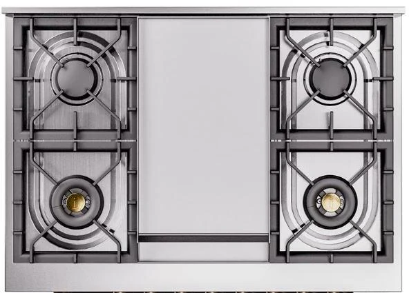 ILVE Nostalgie II 36-Inch Freestanding Natural Gas Dual Fuel Range in Glossy Black with Chrome Trim (UP36FNMPBKC) - Image 7
