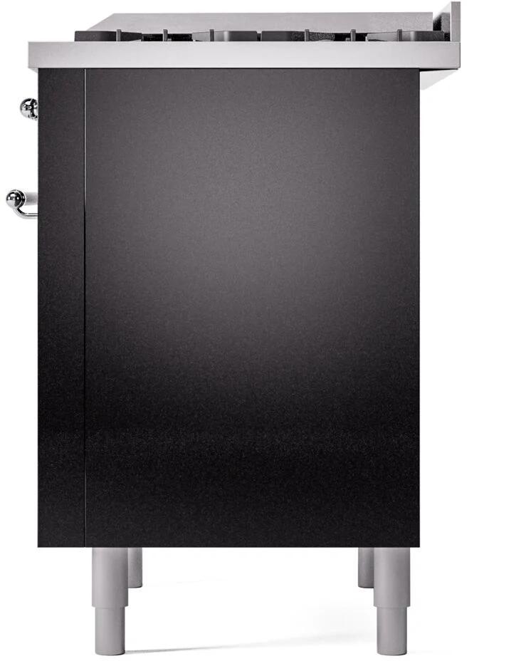 ILVE Nostalgie II 36-Inch Freestanding Natural Gas Dual Fuel Range in Glossy Black with Chrome Trim (UP36FNMPBKC) - Image 9
