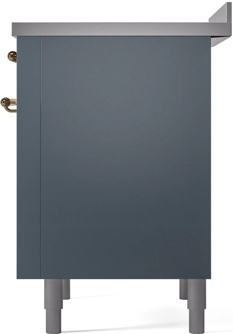 ILVE Nostalgie II 36-Inch Freestanding Electric Induction Range in Blue Grey with Brass Trim (UPI366NMPBGG) - Image 7
