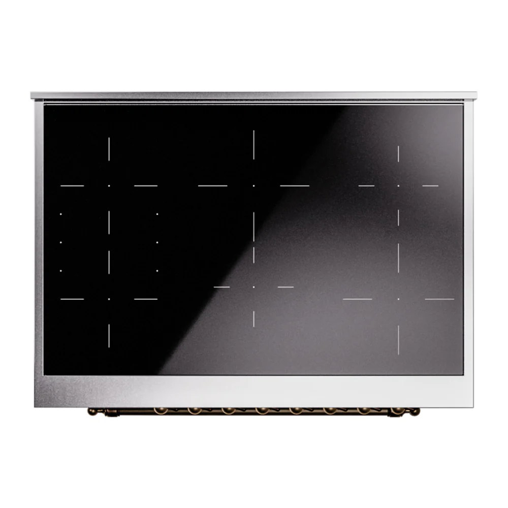 ILVE Nostalgie II 36-Inch Freestanding Electric Induction Range in Blue Grey with Bronze Trim (UPI366NMPBGB) - Image 6