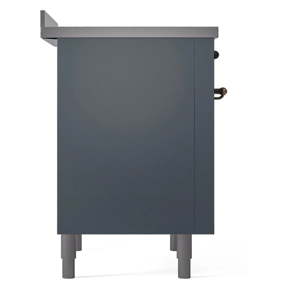 ILVE Nostalgie II 36-Inch Freestanding Electric Induction Range in Blue Grey with Bronze Trim (UPI366NMPBGB) - Image 7