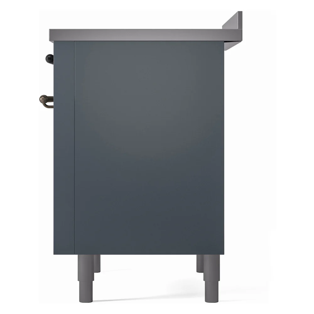 ILVE Nostalgie II 36-Inch Freestanding Electric Induction Range in Blue Grey with Bronze Trim (UPI366NMPBGB) - Image 8