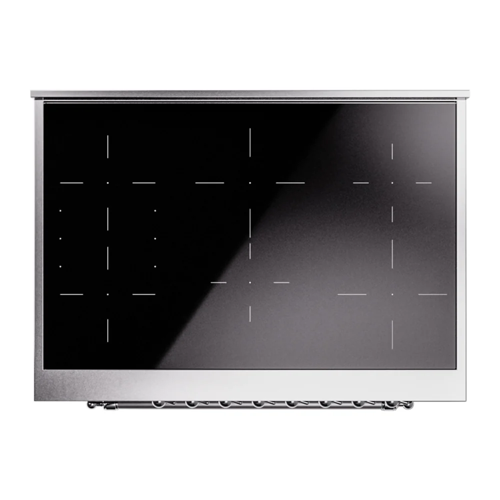 ILVE Nostalgie II 36-Inch Freestanding Electric Induction Range in Blue Grey with Chrome Trim (UPI366NMPBGC) - Image 6