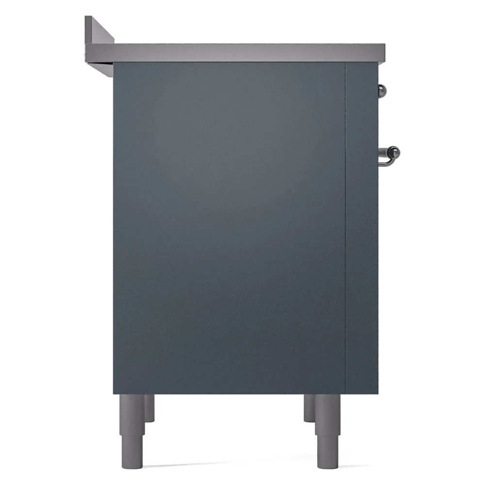 ILVE Nostalgie II 36-Inch Freestanding Electric Induction Range in Blue Grey with Chrome Trim (UPI366NMPBGC) - Image 7