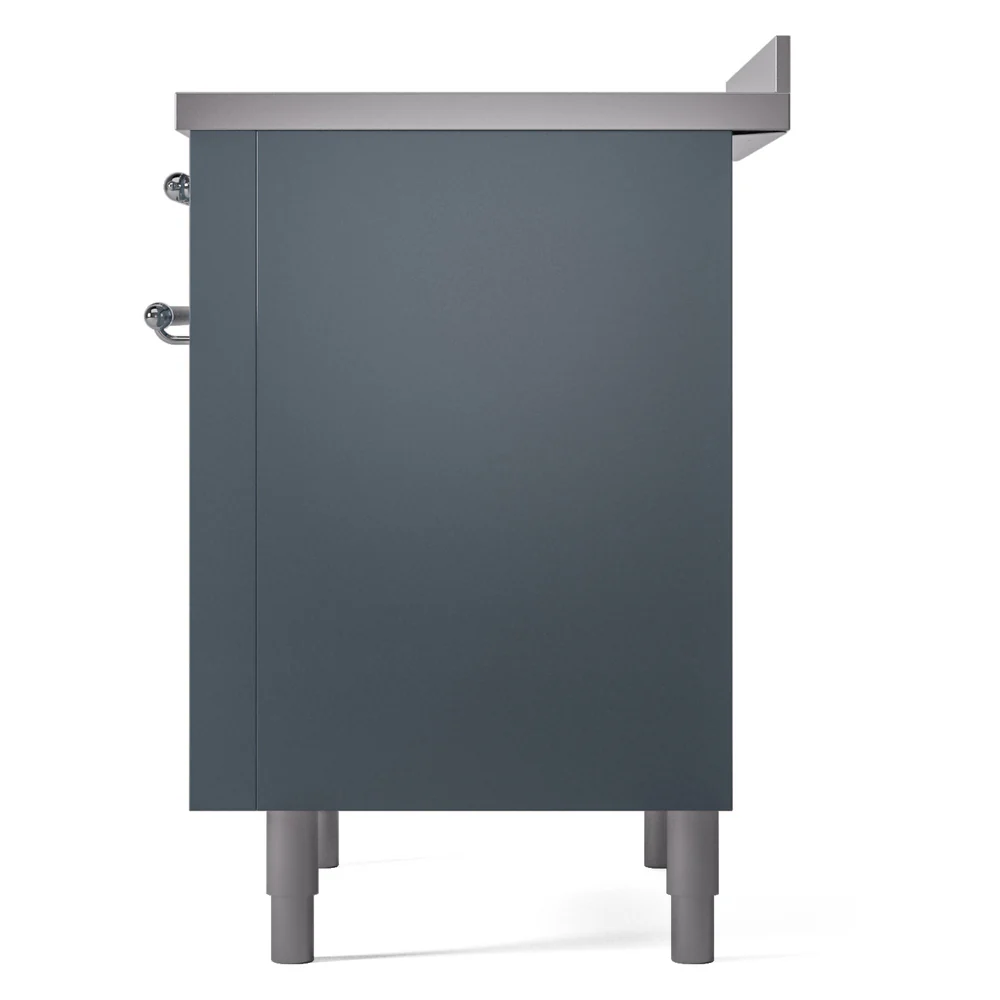 ILVE Nostalgie II 36-Inch Freestanding Electric Induction Range in Blue Grey with Chrome Trim (UPI366NMPBGC) - Image 8