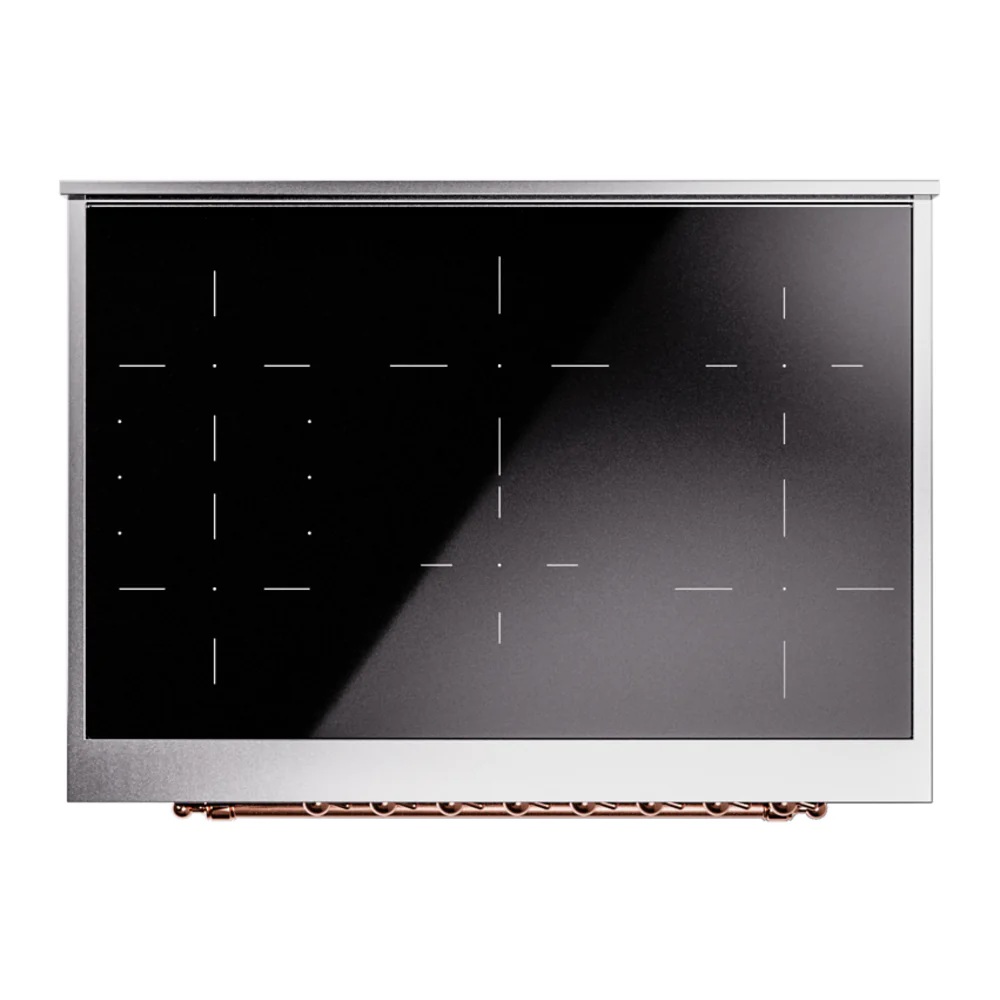 ILVE Nostalgie II 36-Inch Freestanding Electric Induction Range in Blue Grey with Copper Trim (UPI366NMPBGP) - Image 6