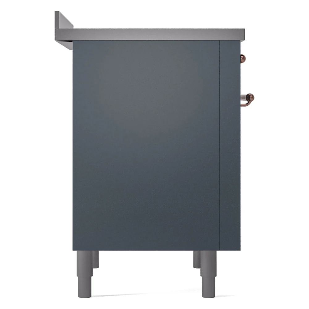 ILVE Nostalgie II 36-Inch Freestanding Electric Induction Range in Blue Grey with Copper Trim (UPI366NMPBGP) - Image 7