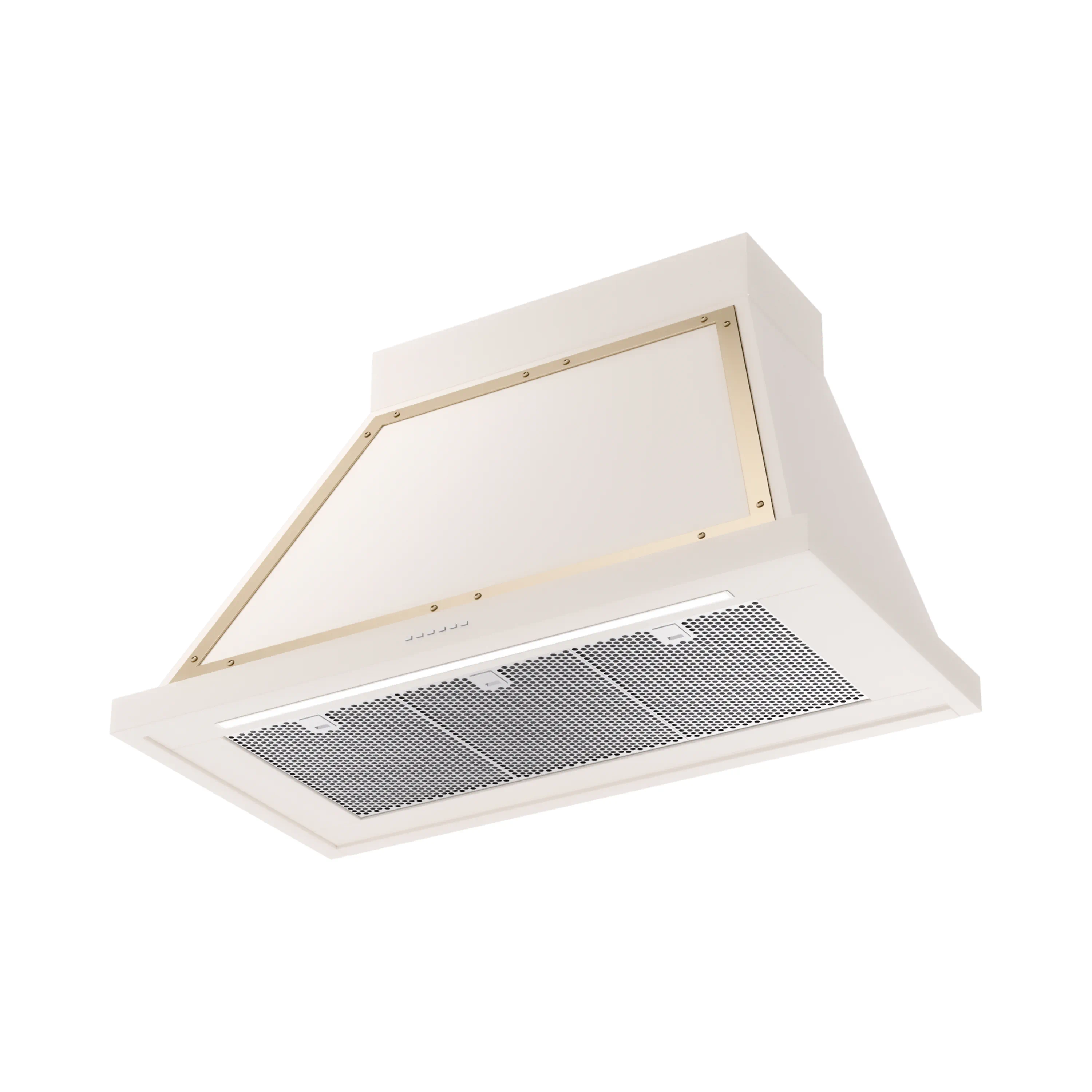 ILVE Nostalgie II 40-Inch 600 CFM Wall Mounted Range Hood in Antique White with Brass Trim (UANB40AWG) - Image 2