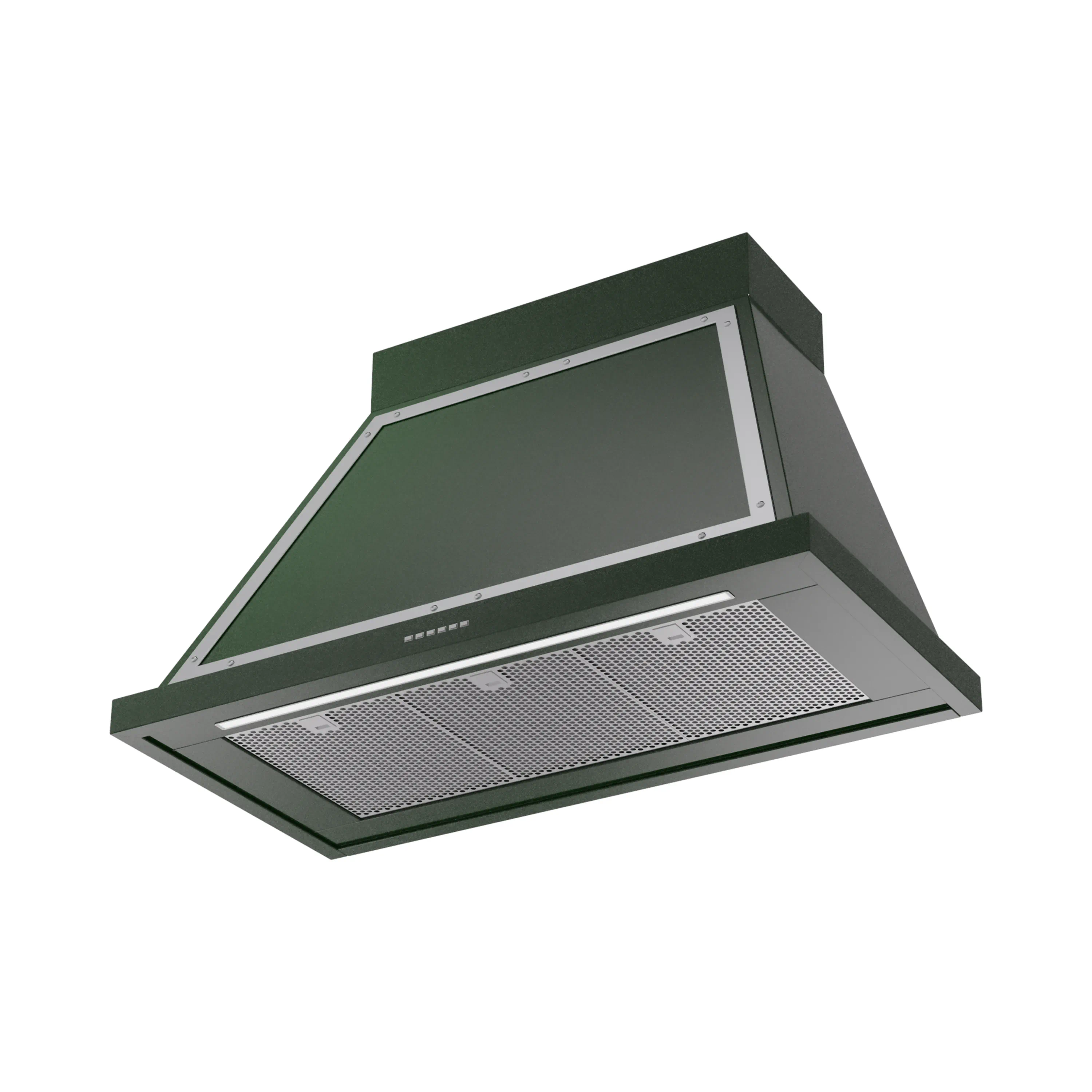 ILVE Nostalgie II 40-Inch 600 CFM Wall Mounted Range Hood in Emerald Green with Chrome Trim (UANB40EGC) - Image 2