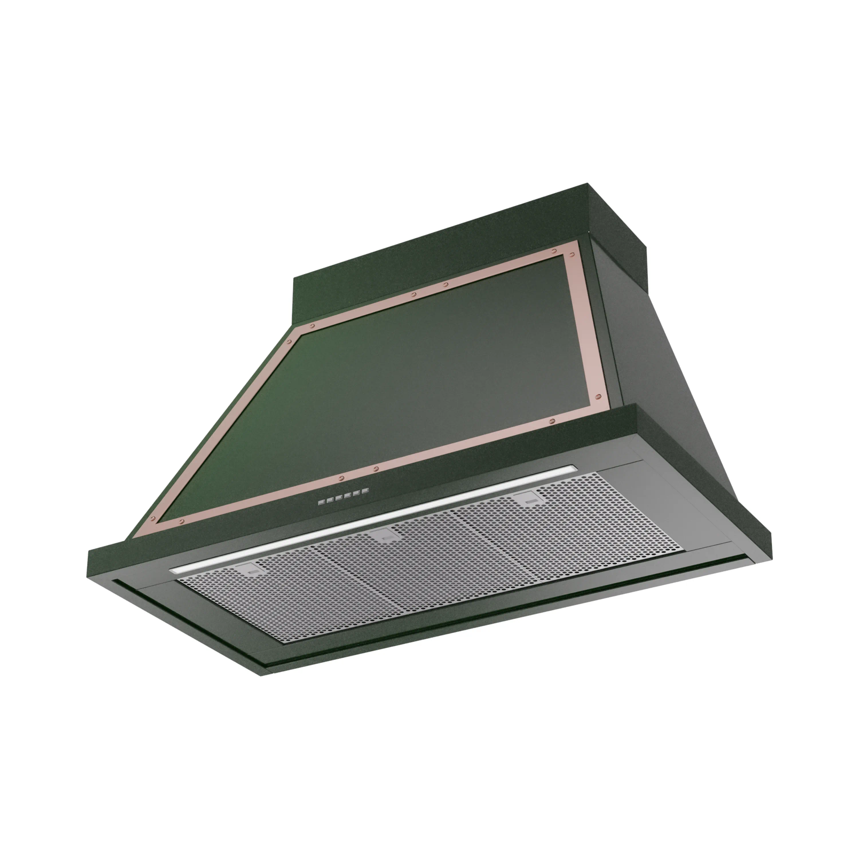 ILVE Nostalgie II 40-Inch 600 CFM Wall Mounted Range Hood in Emerald Green with Copper Trim (UANB40EGP) - Image 2